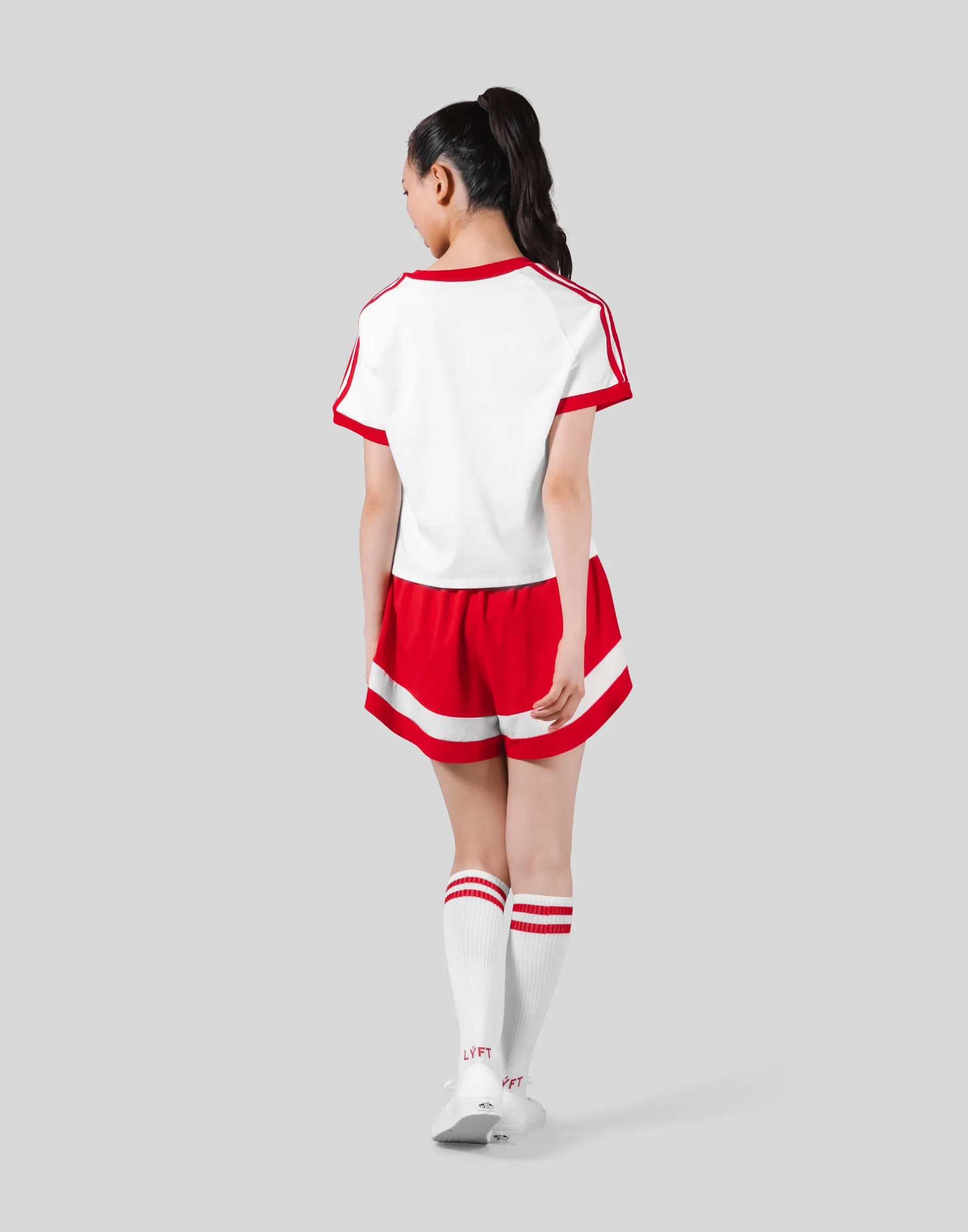 2Line V Neck T-Shirt - Red