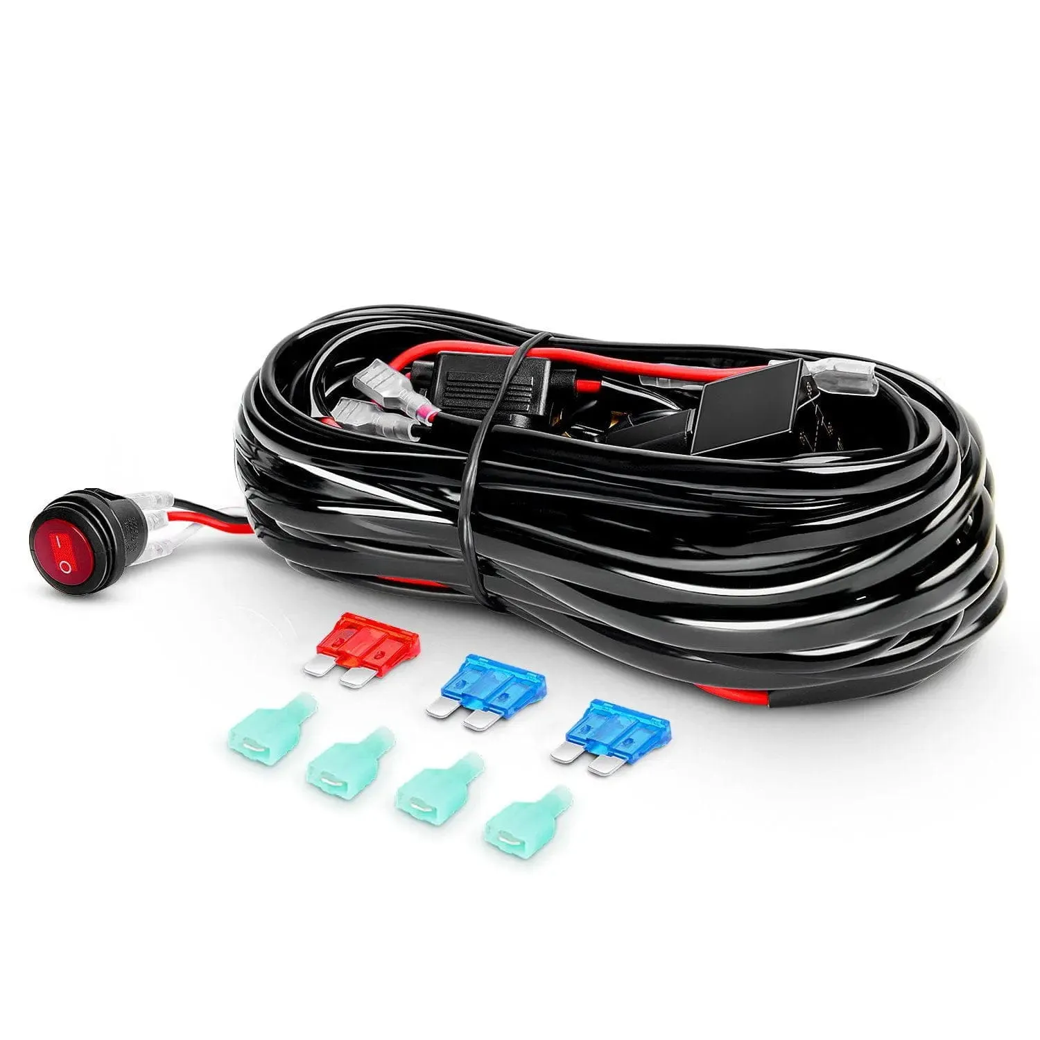 3 Inch 42W Spot Flood Square LED Pods (Pair) | 16AWG Wire 3Pin Switch