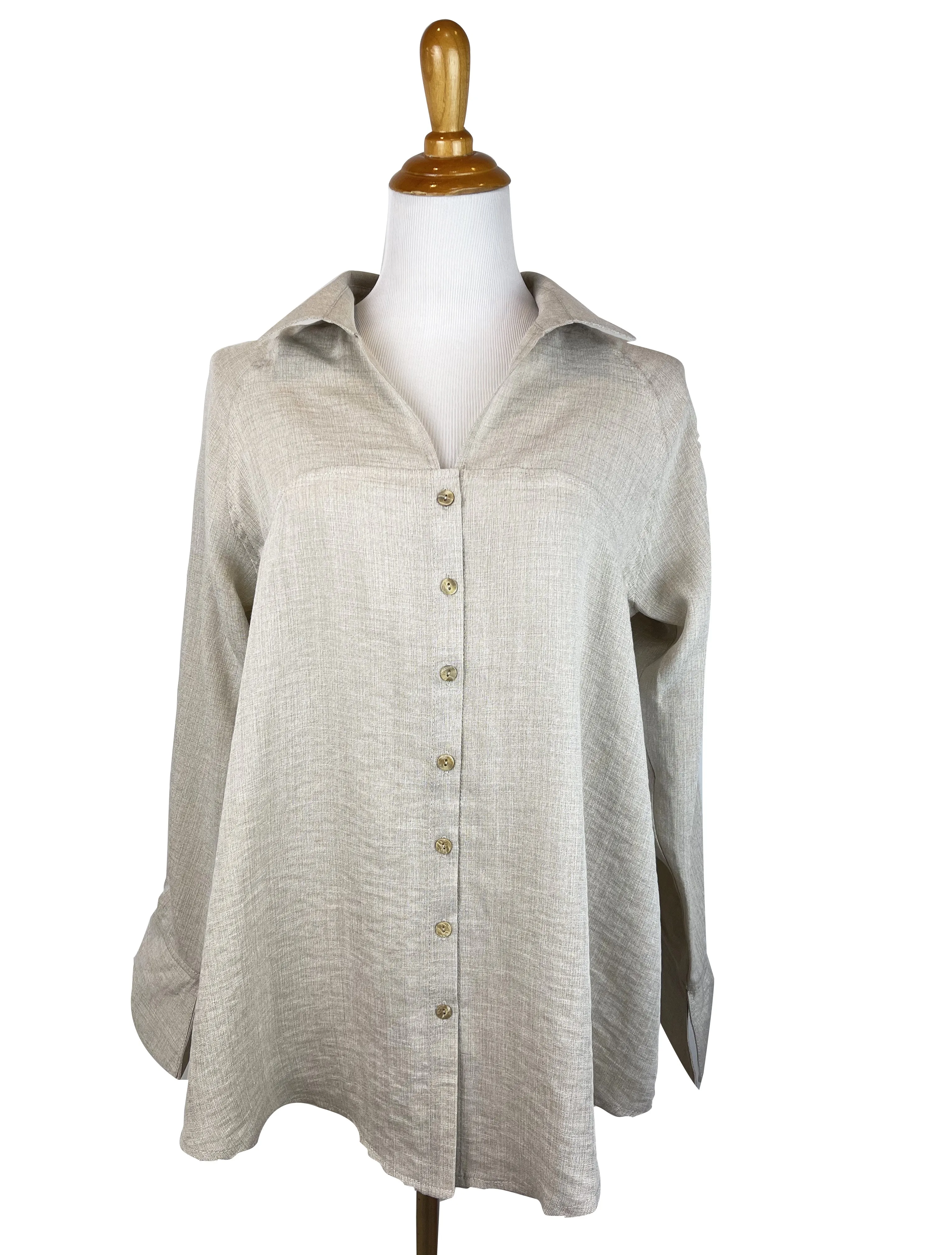 AA309 - Bow Back Linen Blouse