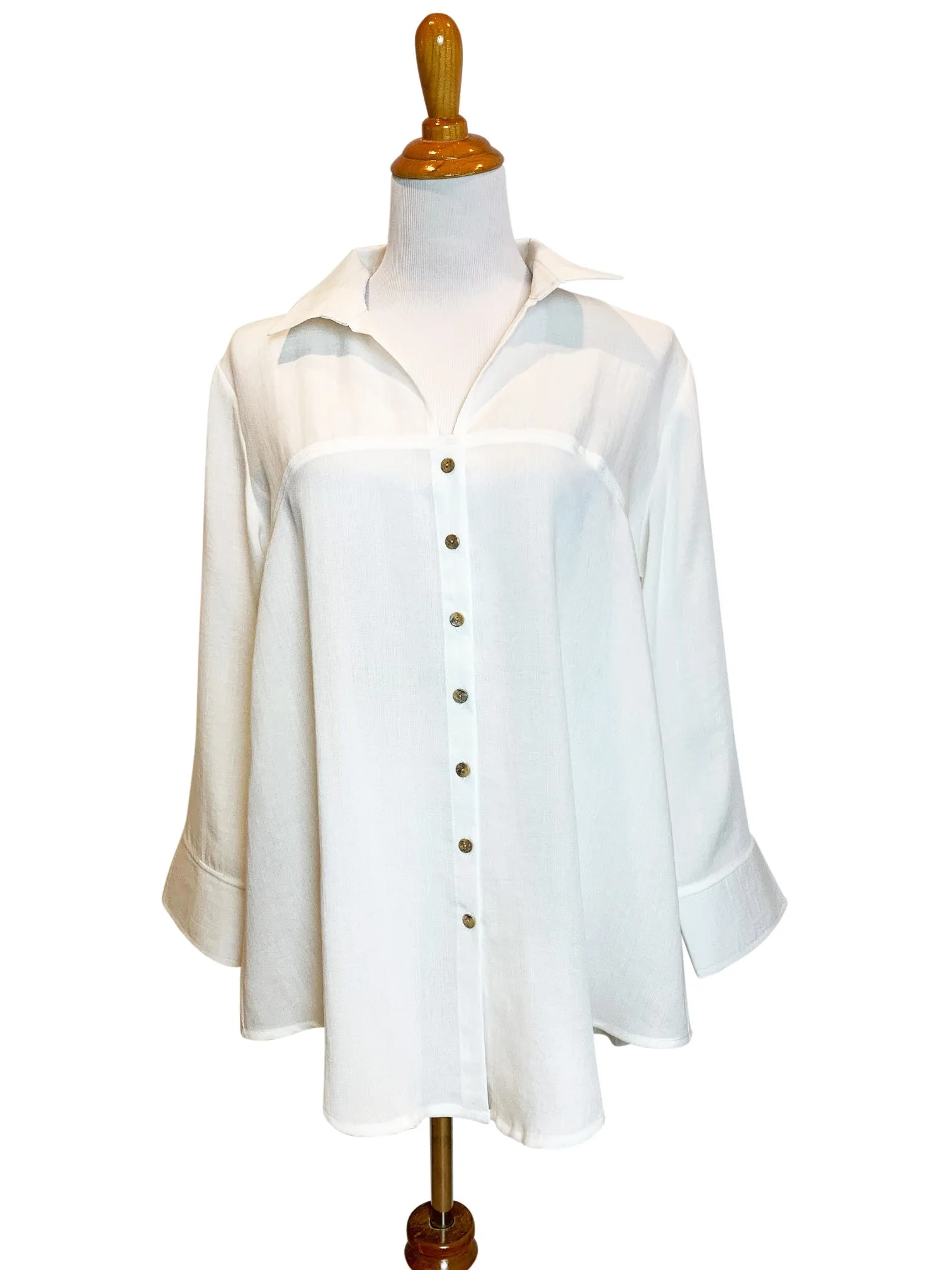 AA309 - Bow Back Linen Blouse