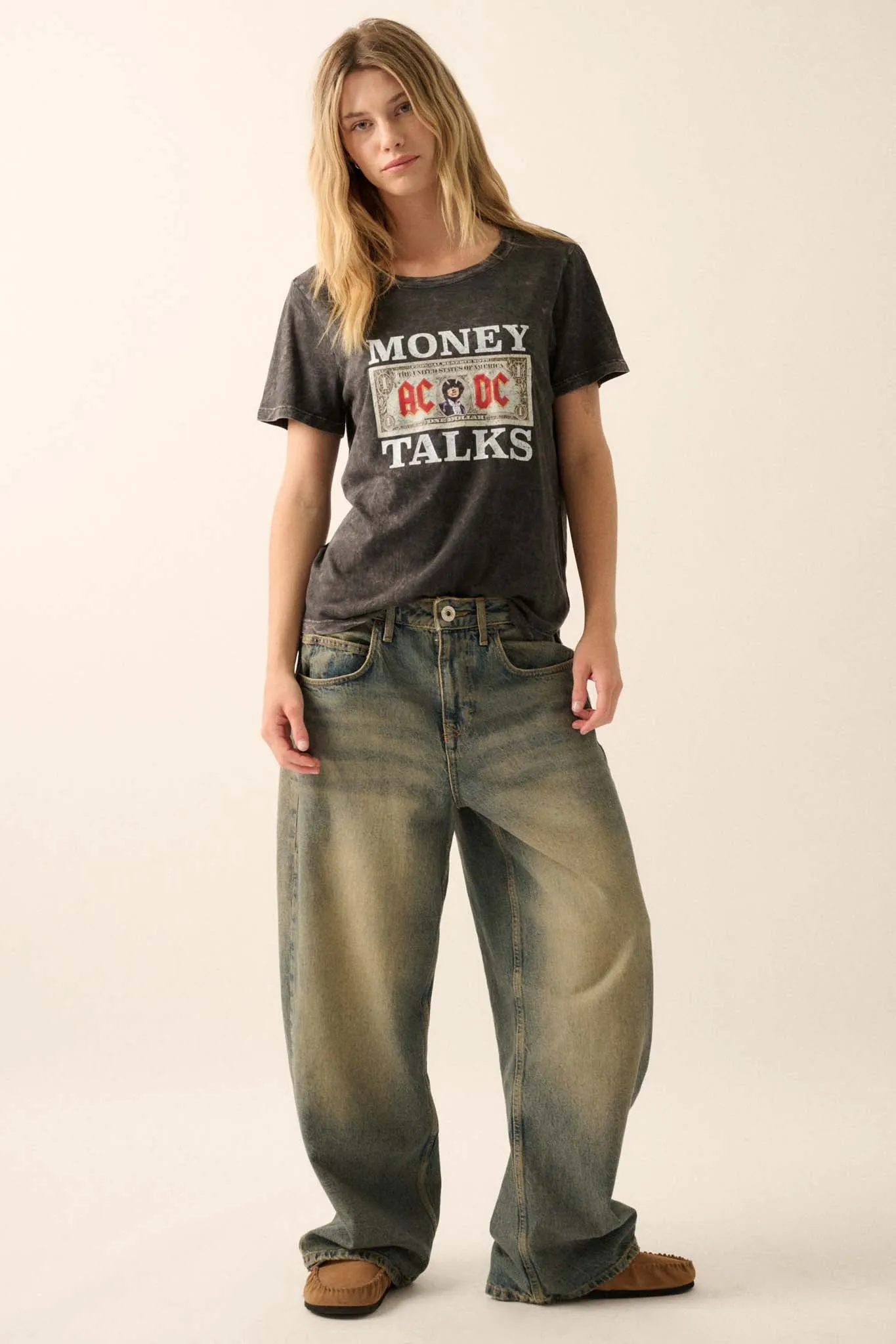 AC/DC Money Talks Vintage-Wash Graphic Tee