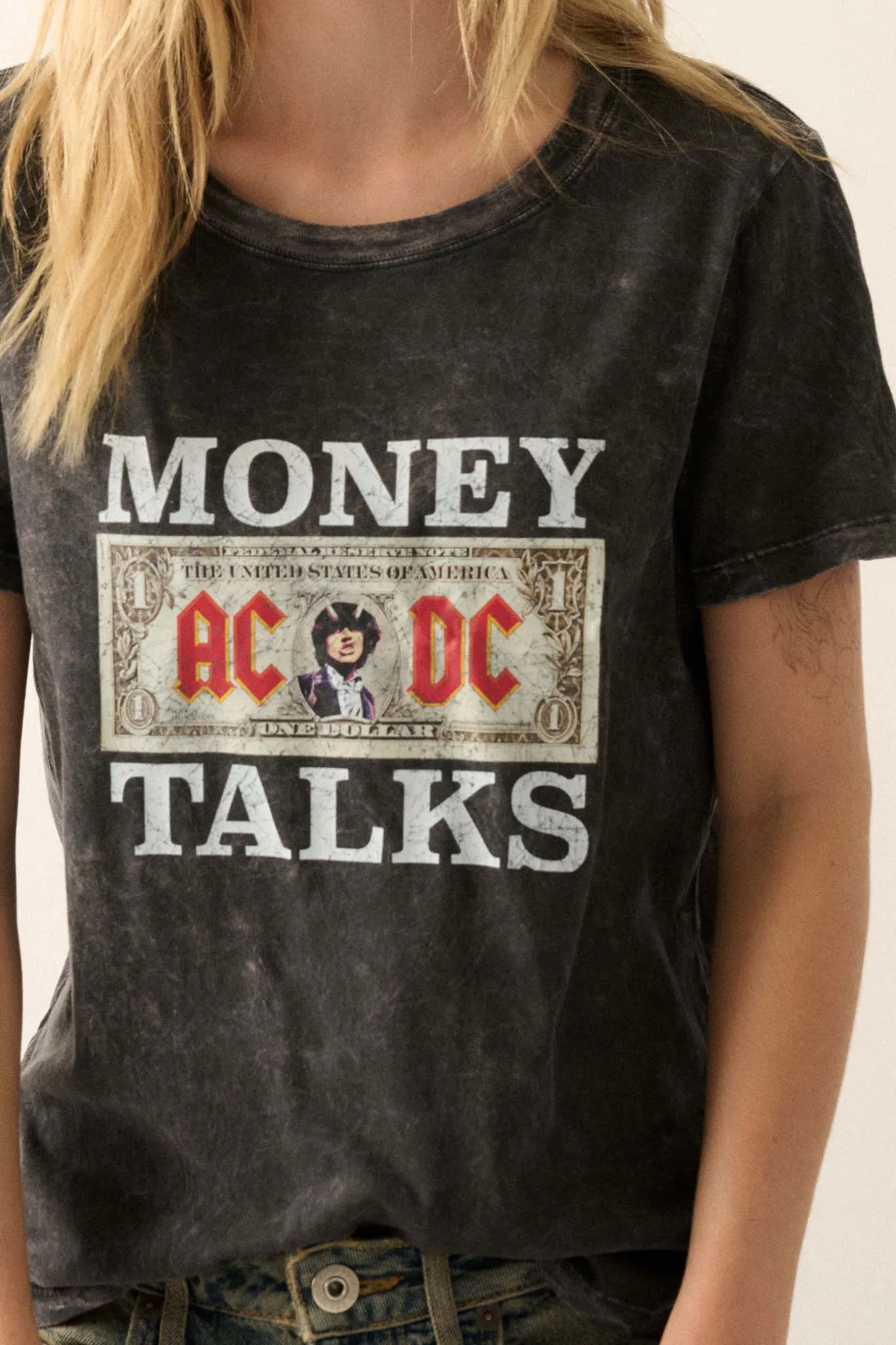 AC/DC Money Talks Vintage-Wash Graphic Tee