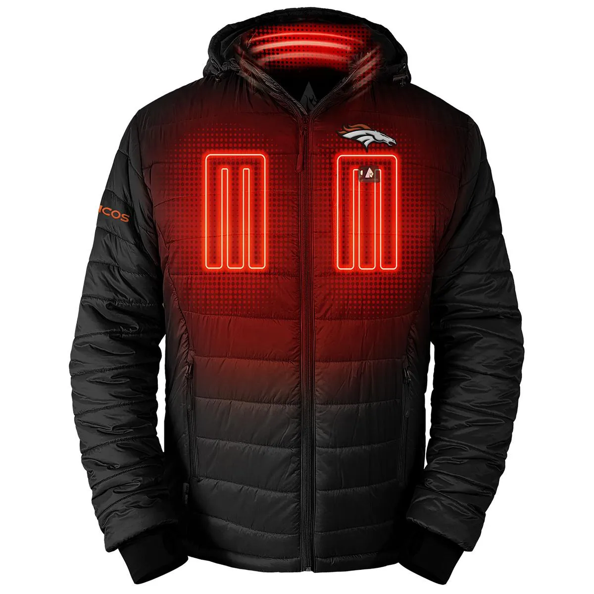 ActionHeat Denver Broncos 5V Men's Puffer Battery Heated Jacket