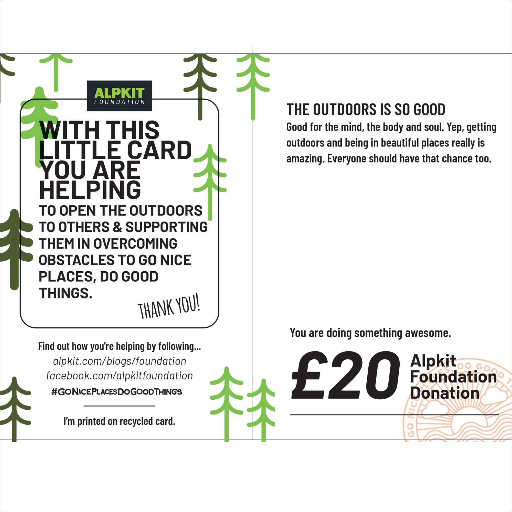 Alpkit Foundation Outdoor Giving Card