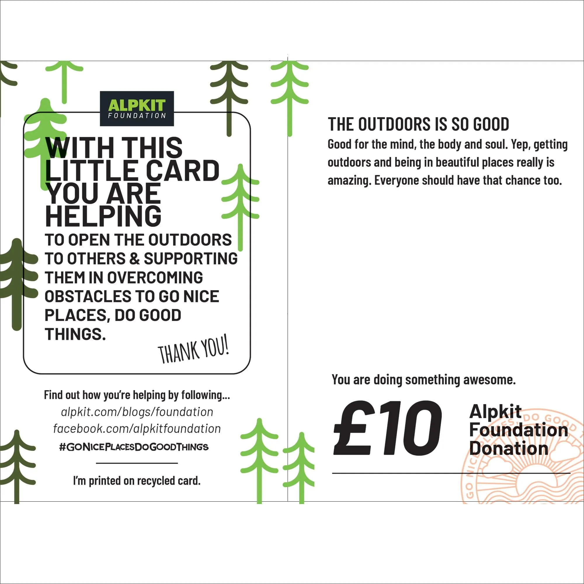 Alpkit Foundation Outdoor Giving Card