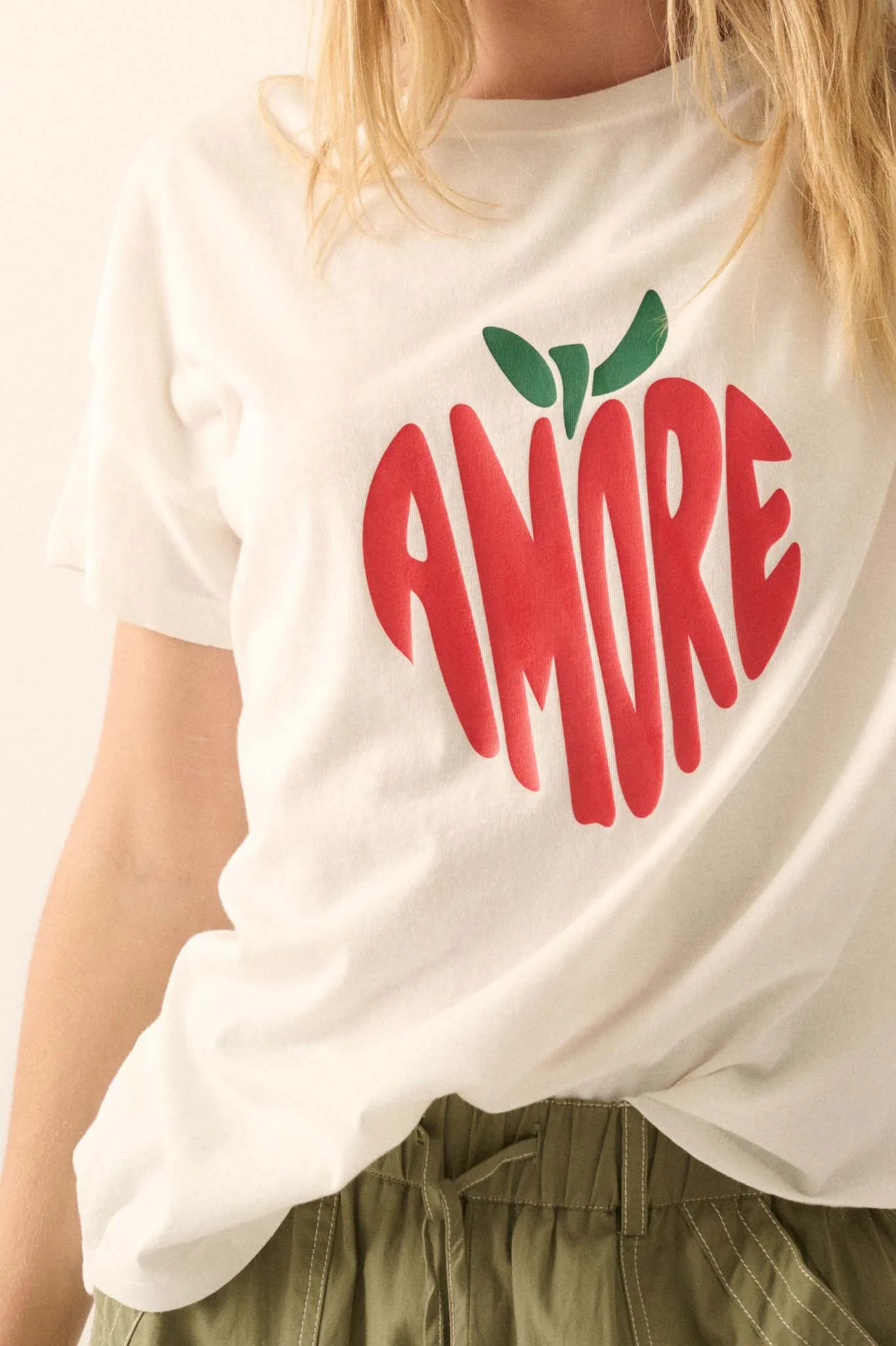 Amore Garment-Wash Fruit Graphic Tee