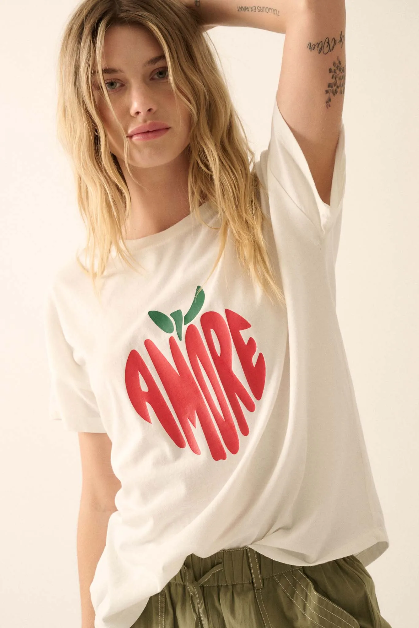 Amore Garment-Wash Fruit Graphic Tee