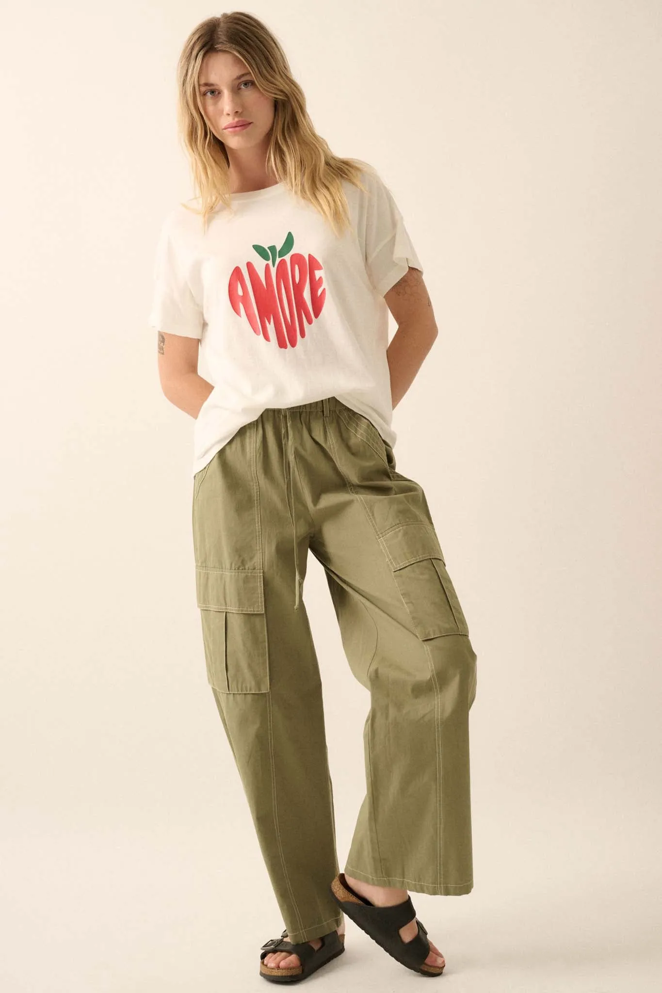 Amore Garment-Wash Fruit Graphic Tee