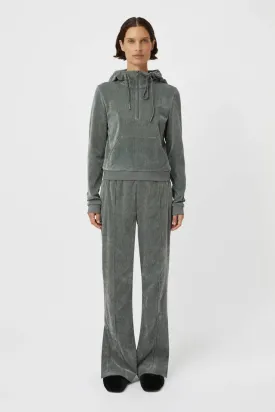 Aneta Velour Hoodie Agave