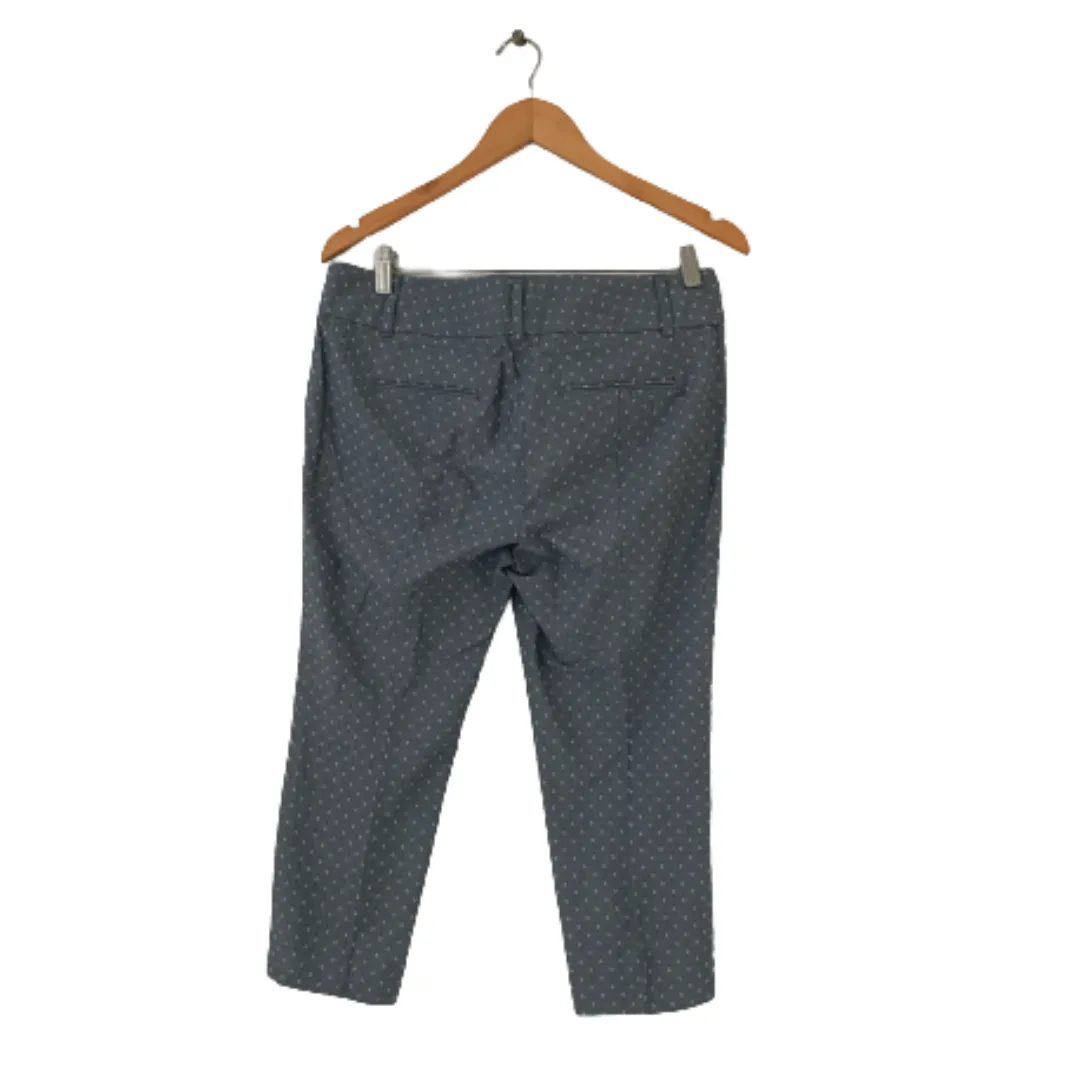 Ann Taylor Grey Cotton Embroidered Pants | Gently Used |