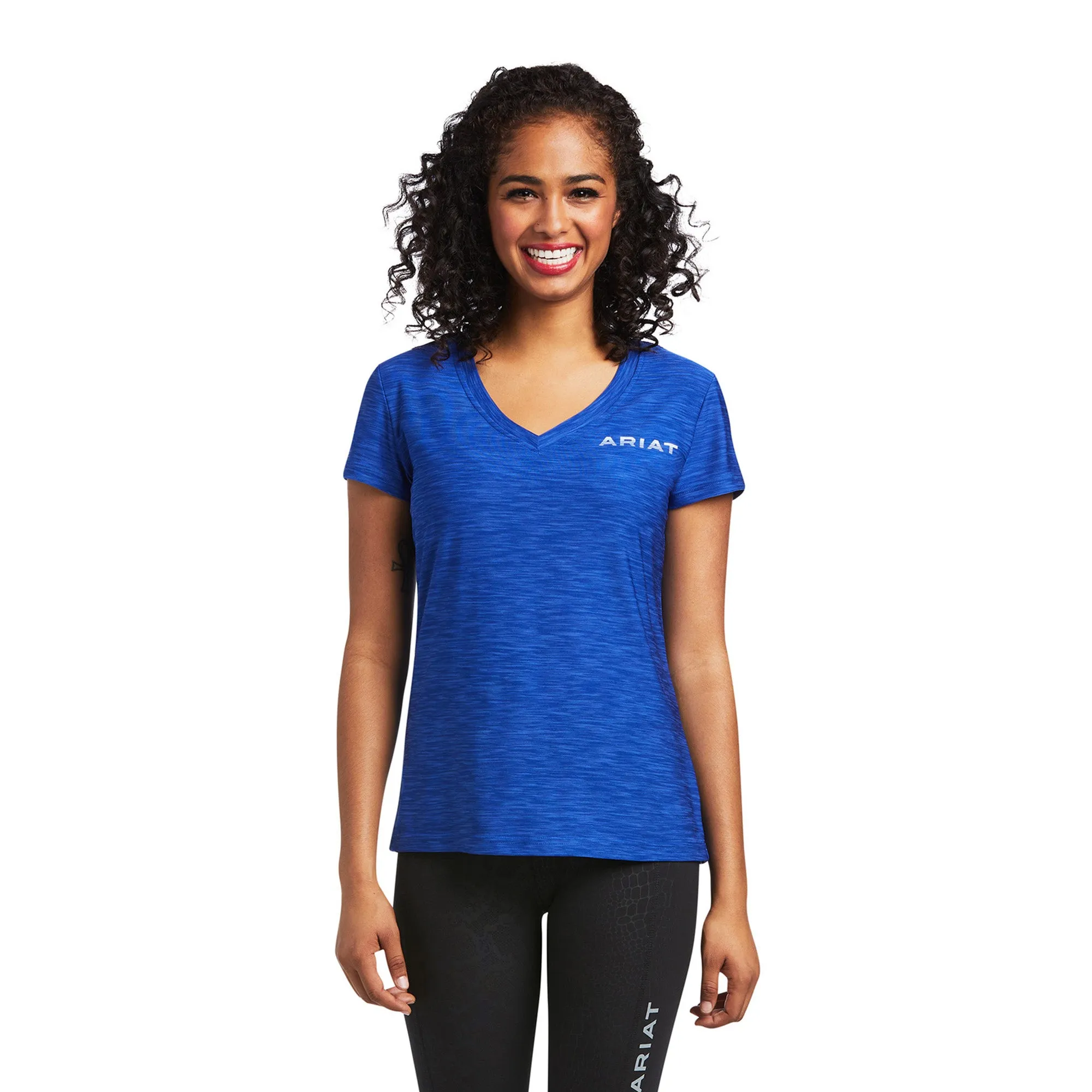 Ariat Ladies Launa Logo Short Sleeve Mazarine Blue Shirt 10039522