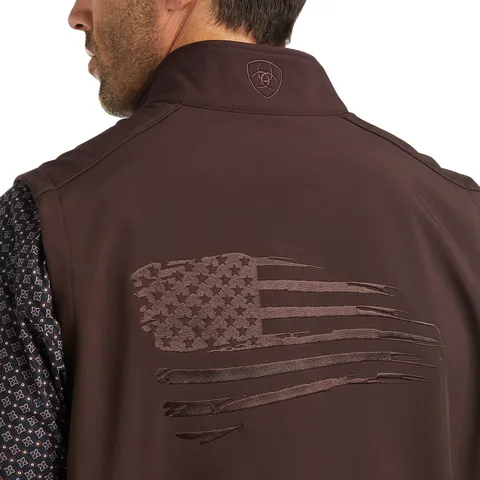 Ariat Men's Logo 2.0 Patriot Coffee Bean Softshell Vest