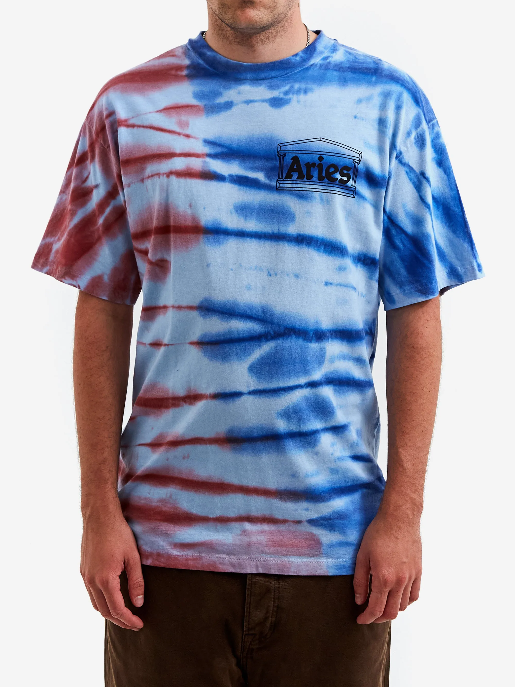 Aries Stoned Temple Tie Dye Short Sleeve T-Shirt - Multi