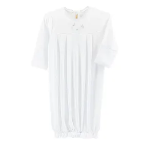 Baby Club Chic Gown with Crochet Trim, Baby Lambs Blue