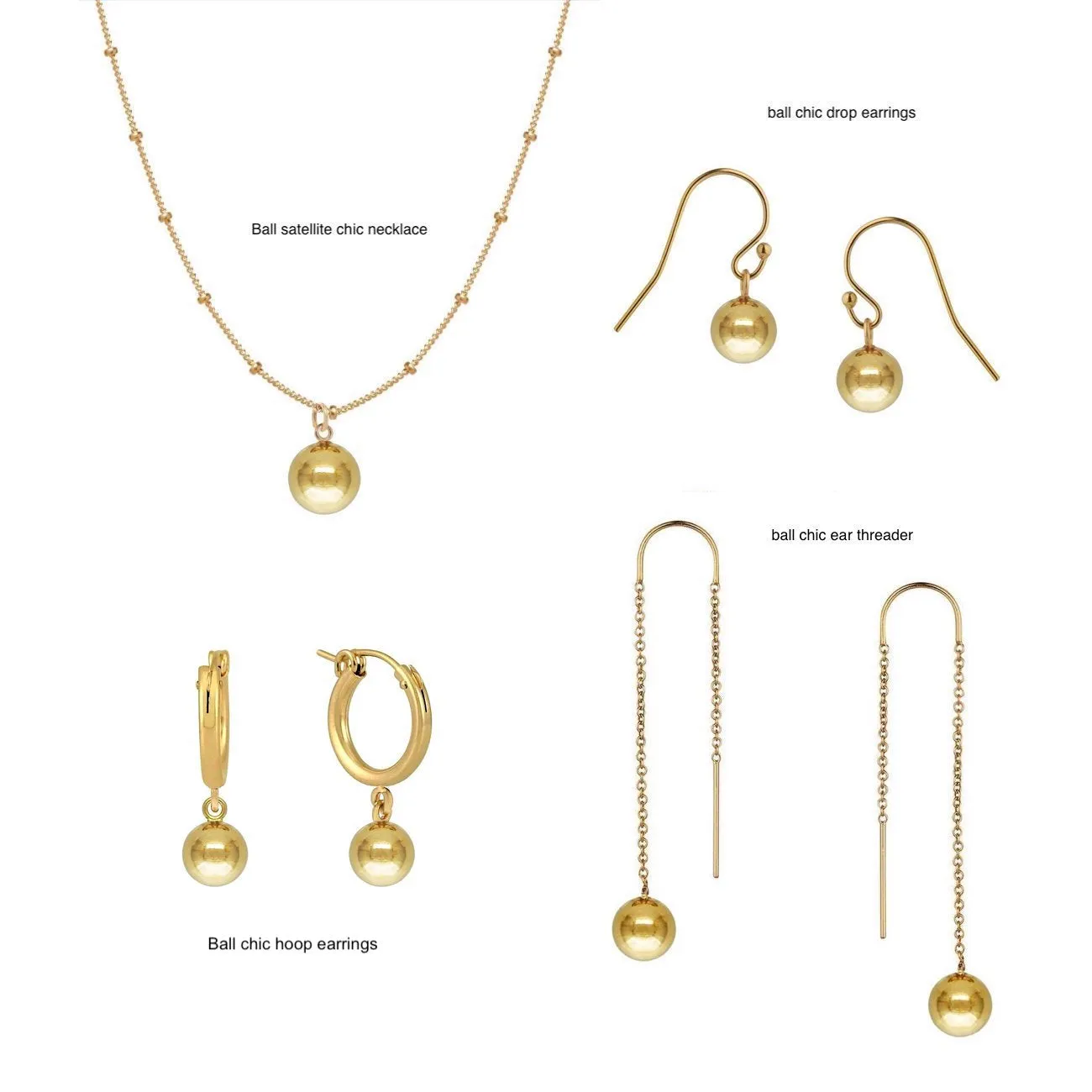 Elegant Gold-Plated Ball Chic Drop Earrings for Women