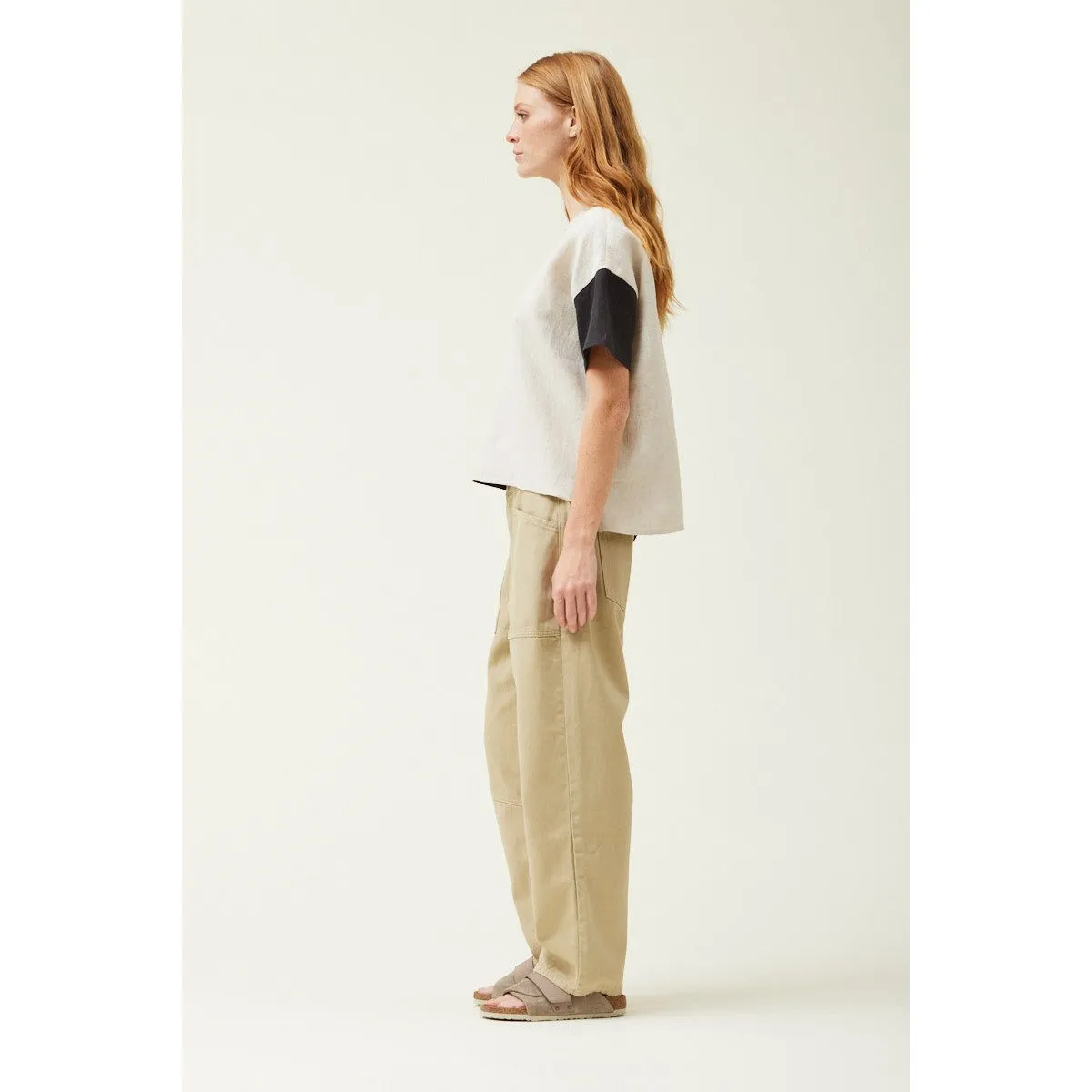 Berkley Grade and Gather Two Tone Linen Blouse