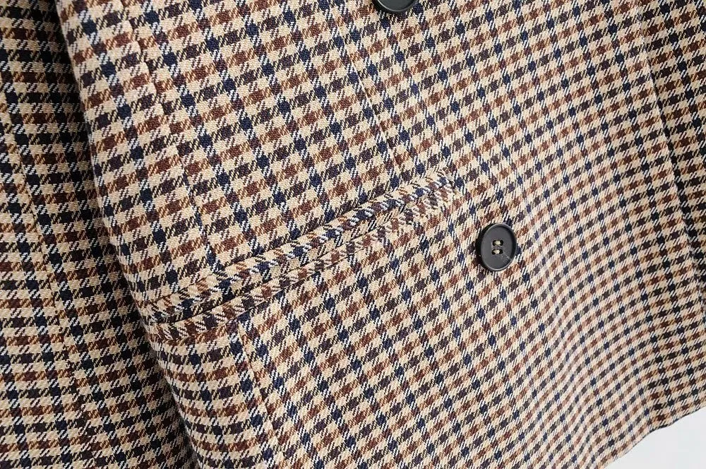 BerriesJam - 2024Plaid Lapel Collar Double Breasted Chic Blazer