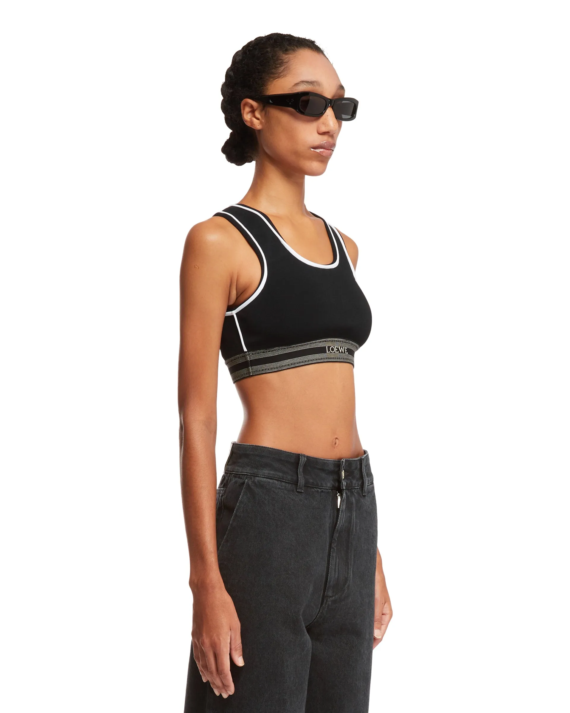 Black Cropped Tank Top