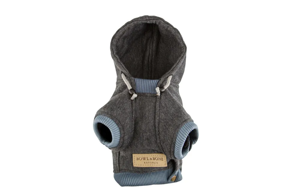 Bowl and Bone Love Graphite Dog Hoodie