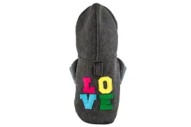 Bowl and Bone Love Graphite Dog Hoodie