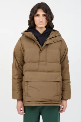 Brown Down Anorak Puffer Jacket