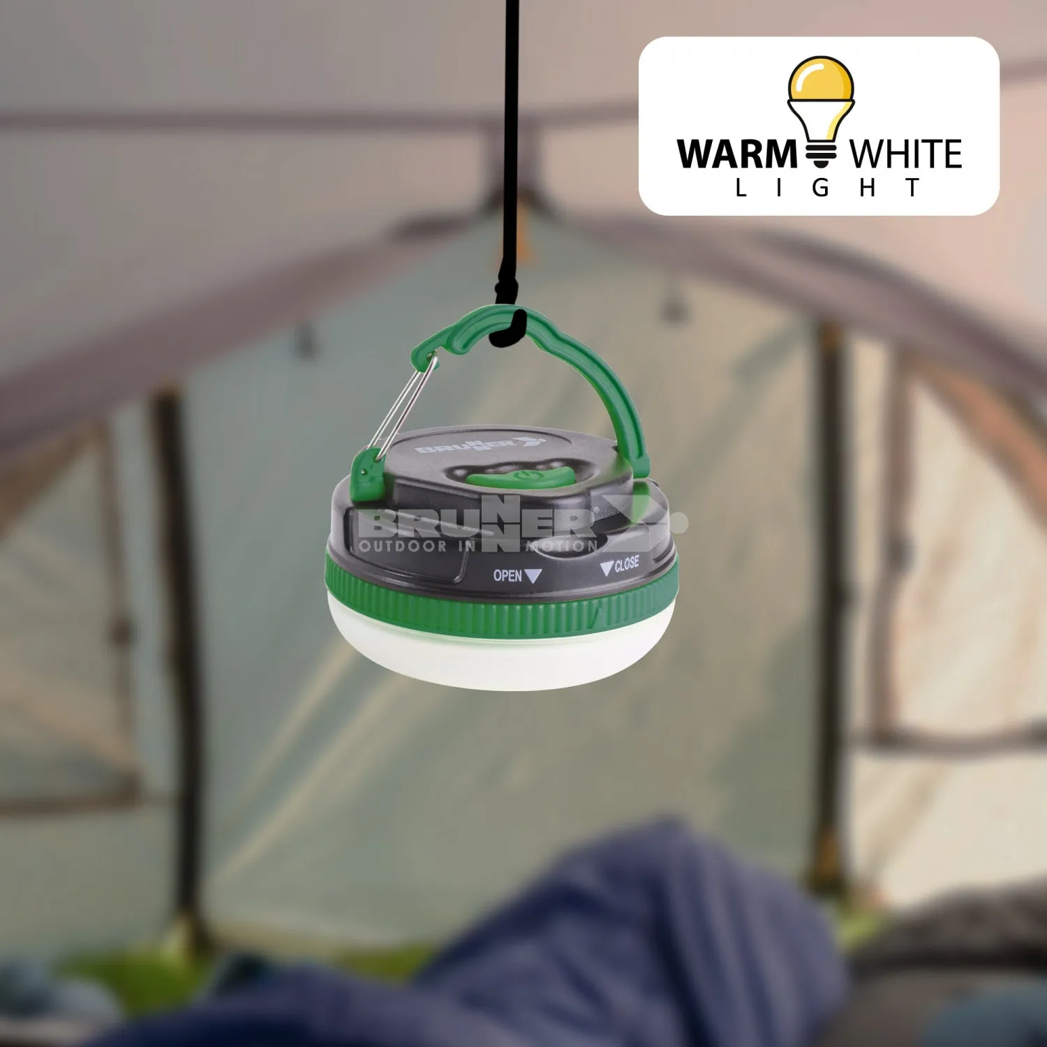 BRUNNER NOCTILUS LAMPADA LED DA 140 LUMEN CON GANCIO PIEGHEVOLE