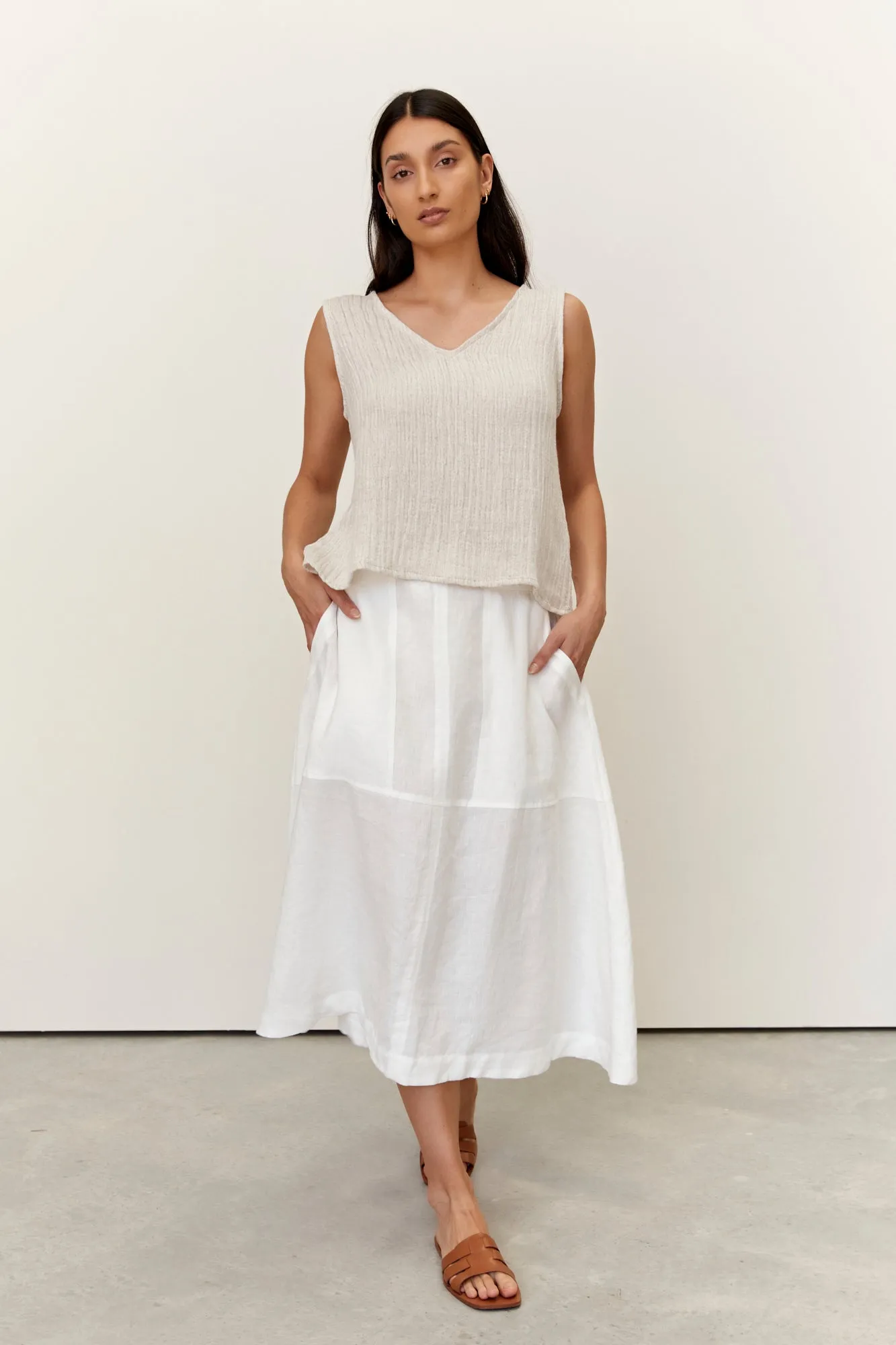 Capri Linen Top Natural
