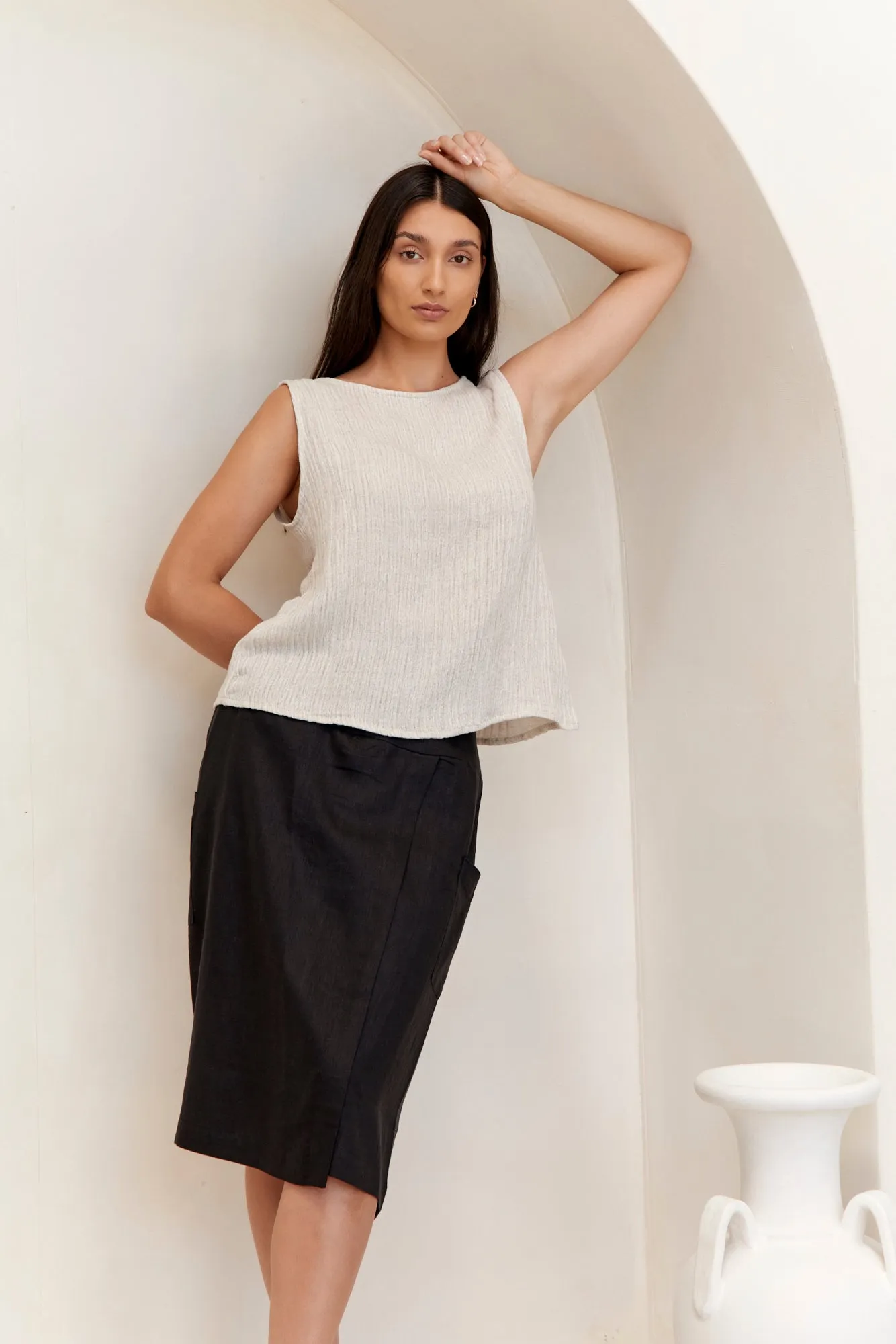 Capri Linen Top Natural