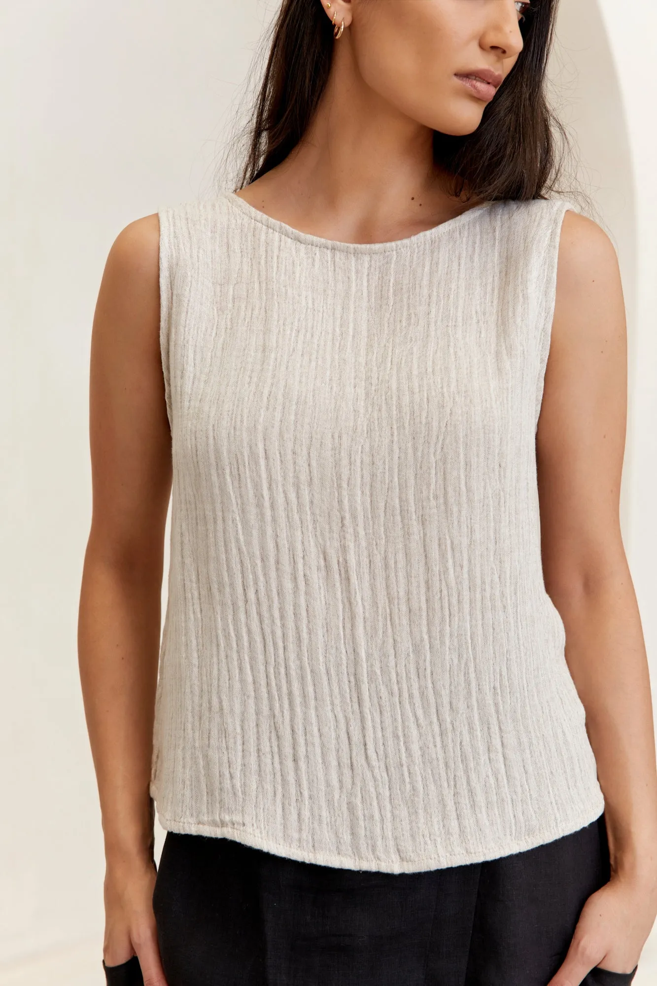 Capri Linen Top Natural