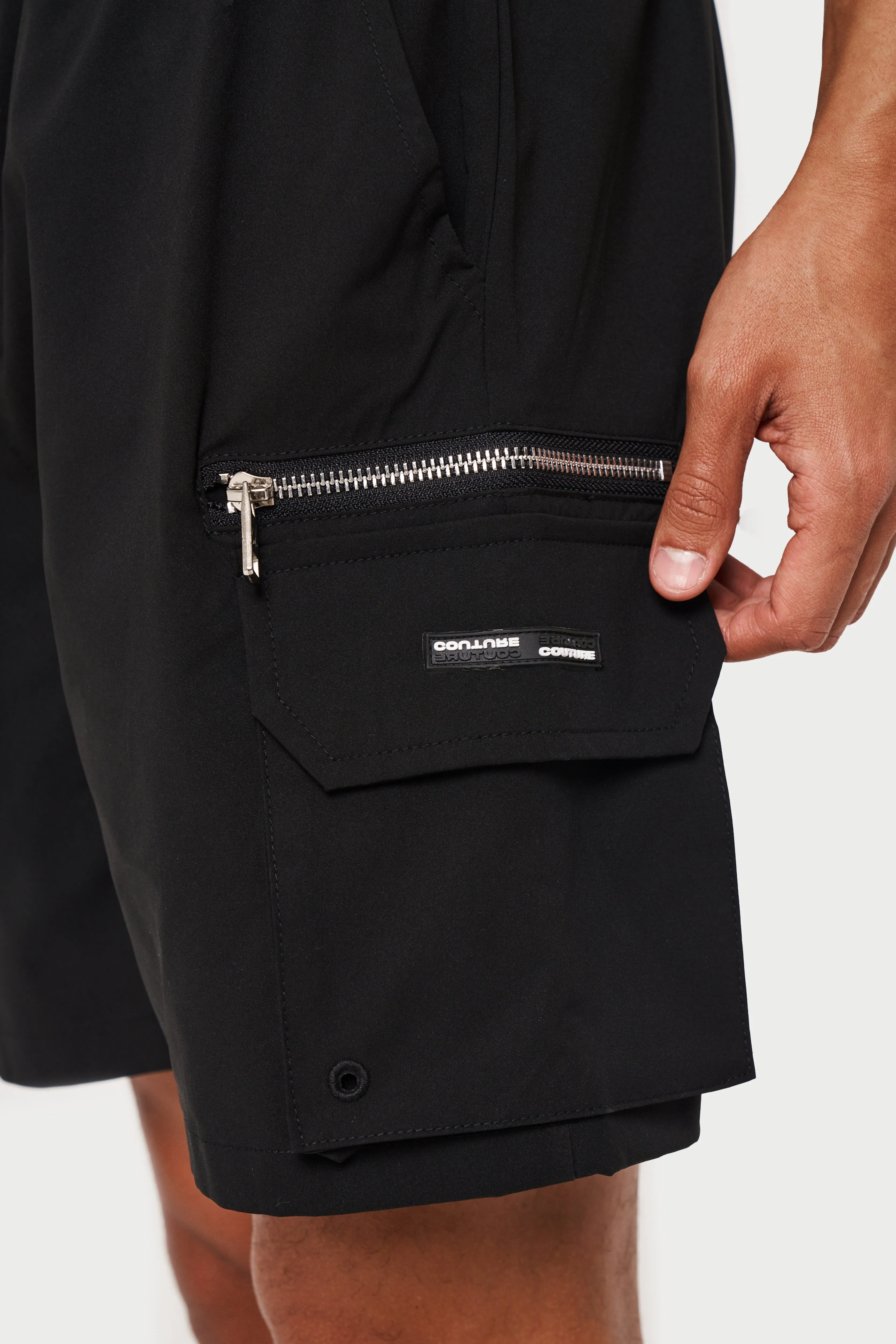 CARGO POCKET SWIM SHORT - BLACK