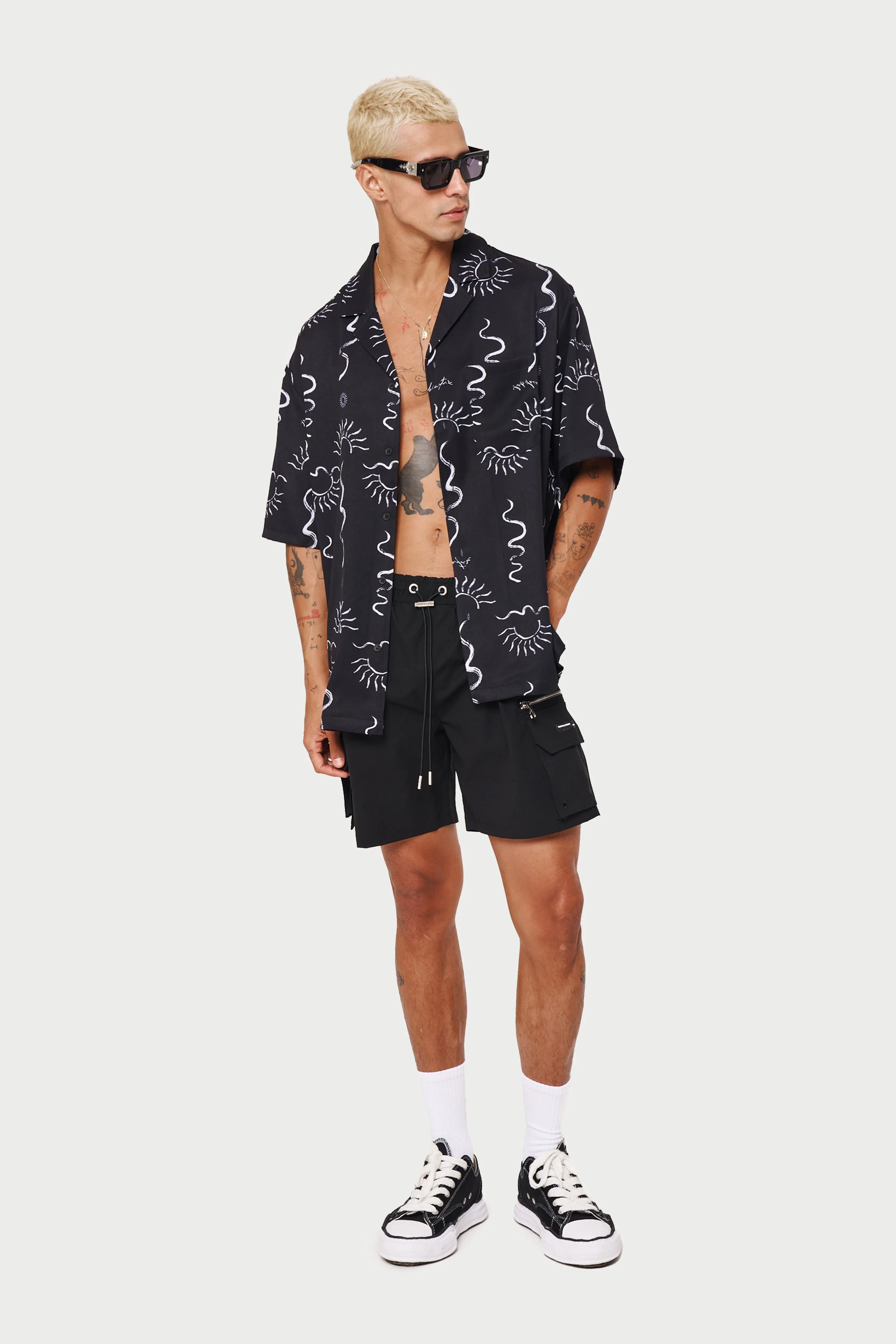 CARGO POCKET SWIM SHORT - BLACK