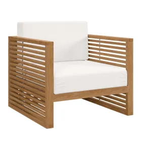 Carlsbad Teak Wood Outdoor Patio Armchair By Modway - EEI-5606 - Natural White