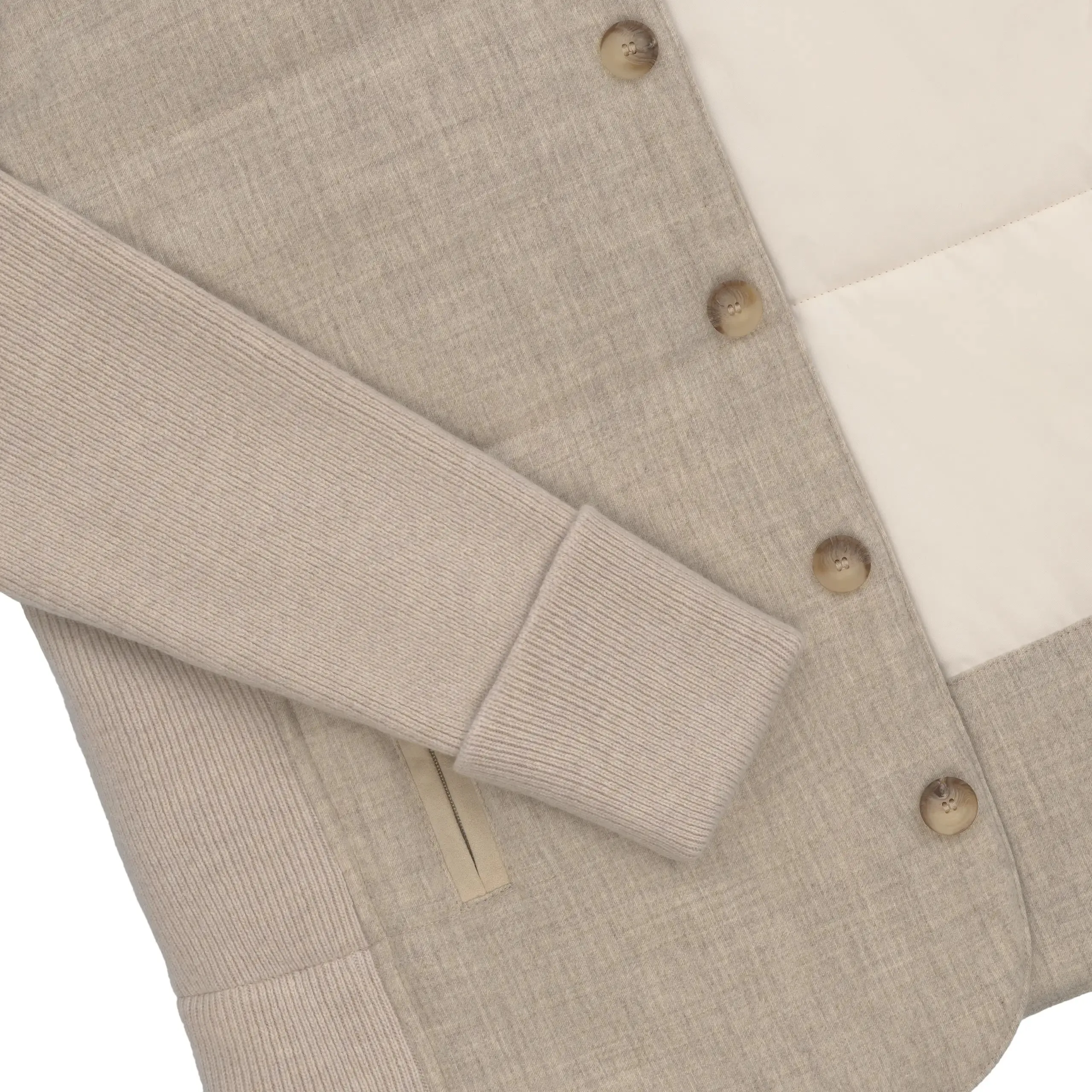Cashmere-Wool Hooded Jacket in Beige