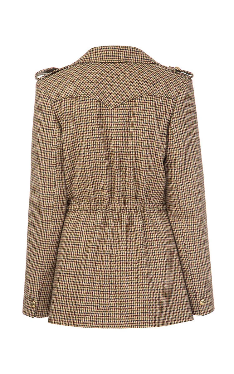 Checked Jacket with Shoulder Stripes