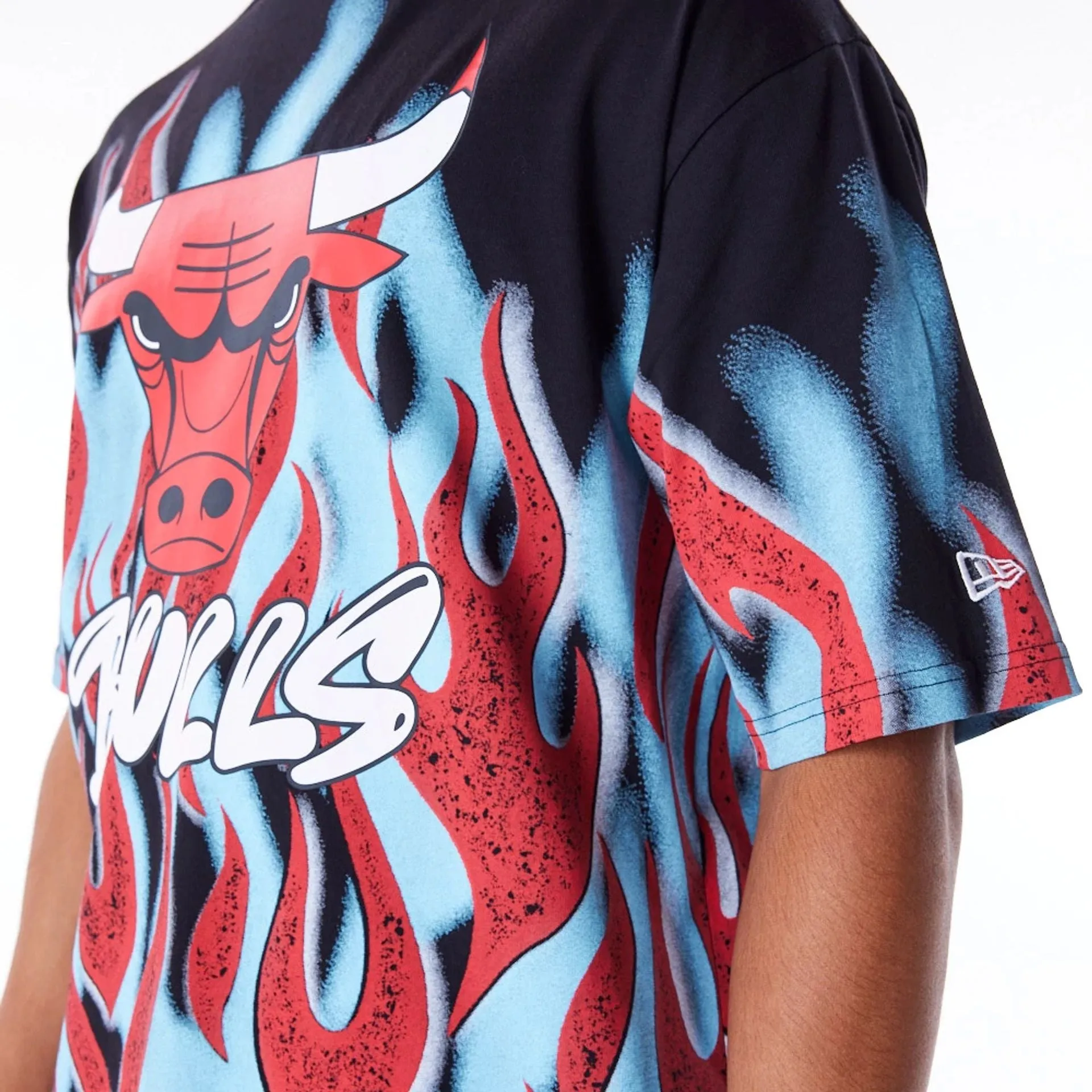 Chicago Bulls NBA Flame Black Oversized T-Shirt