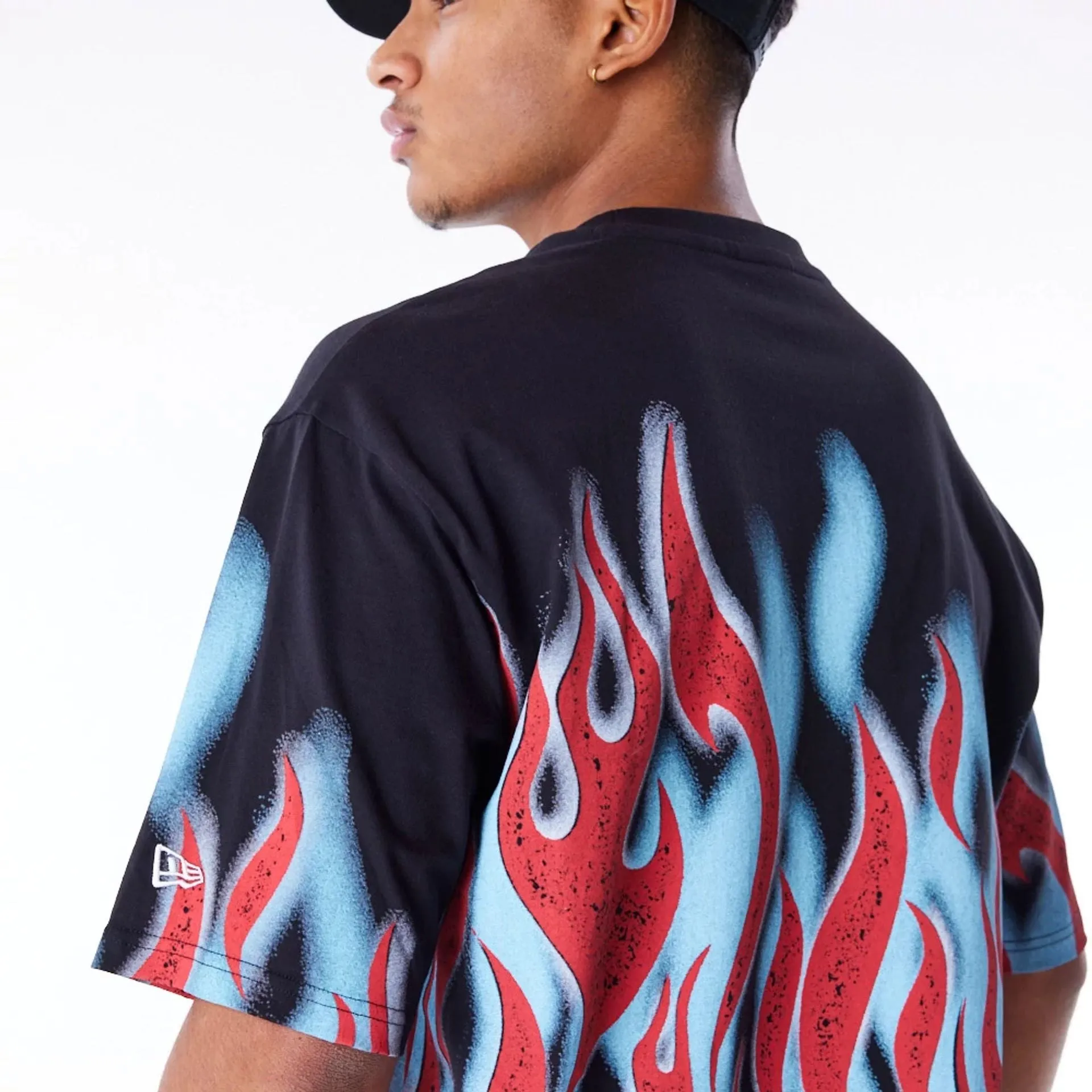 Chicago Bulls NBA Flame Black Oversized T-Shirt