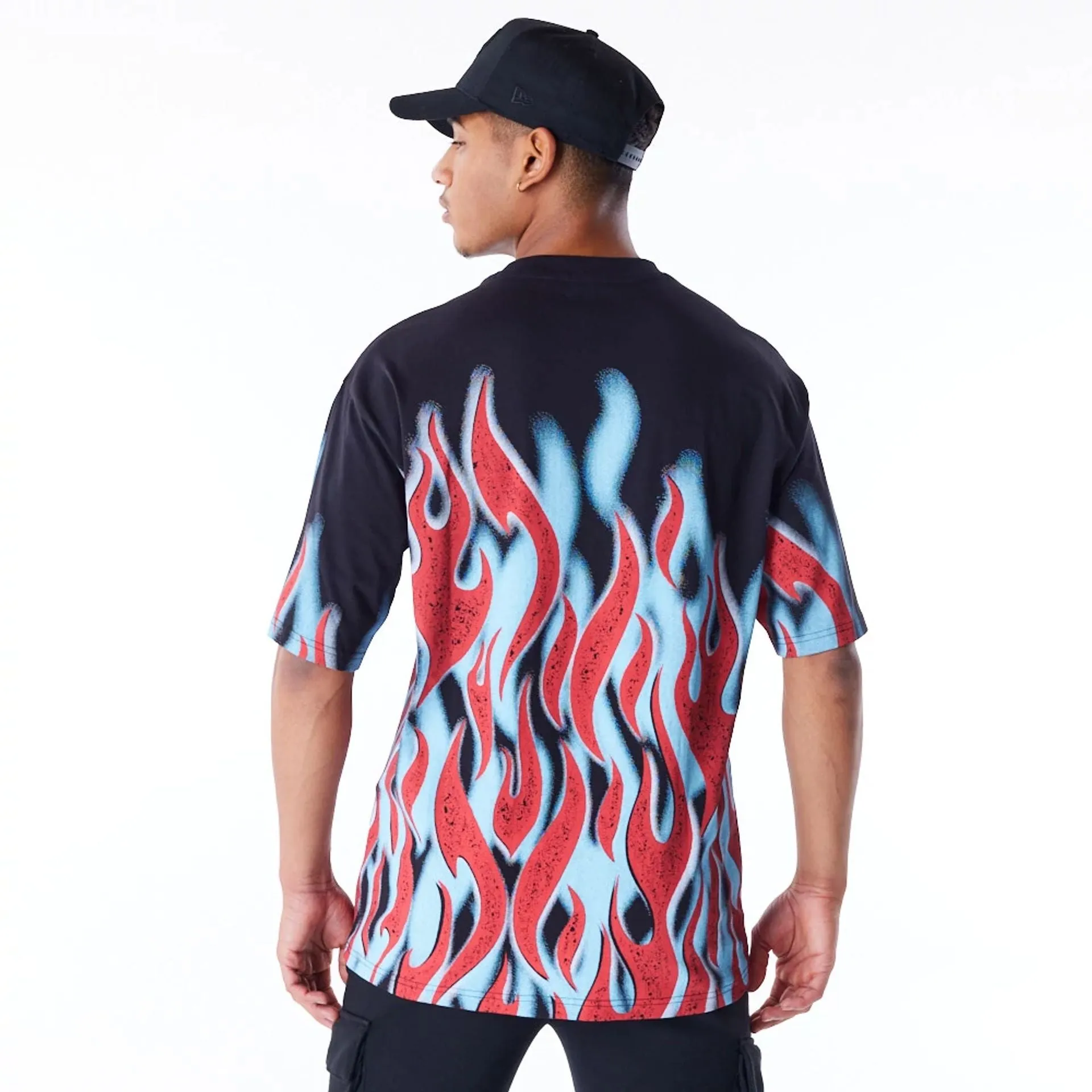Chicago Bulls NBA Flame Black Oversized T-Shirt