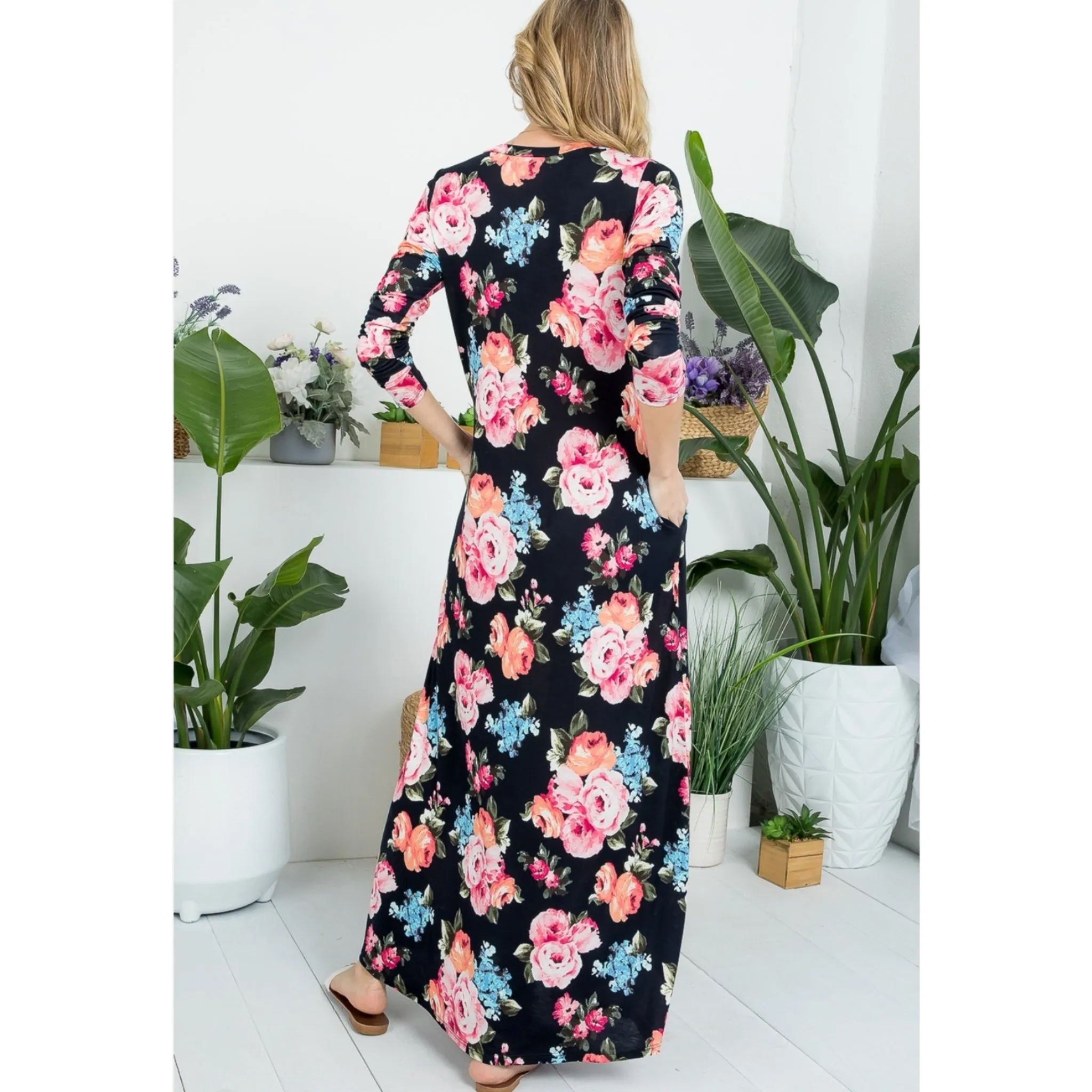 Cluster Floral Maxi Dress