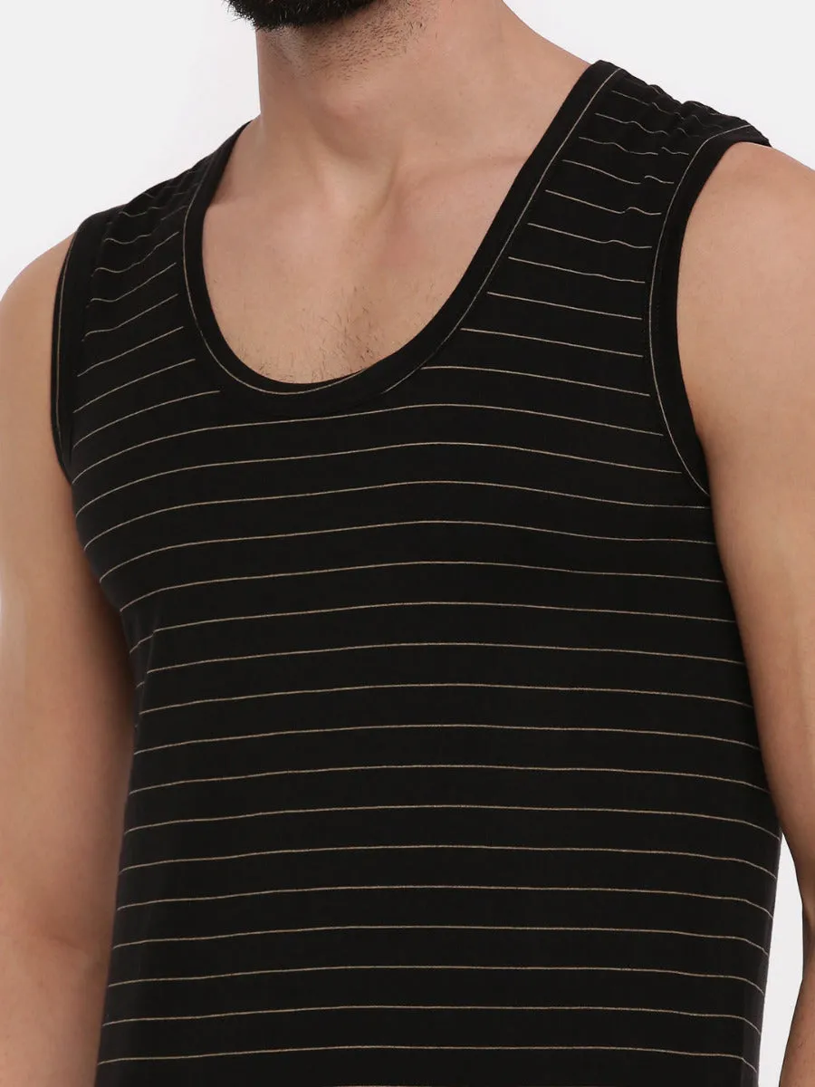 Combed Cotton  Colour Win Striped Banian ( 2 Pcs Pack )