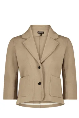 Cotton Blend Shrunken Blazer Brown Sugar
