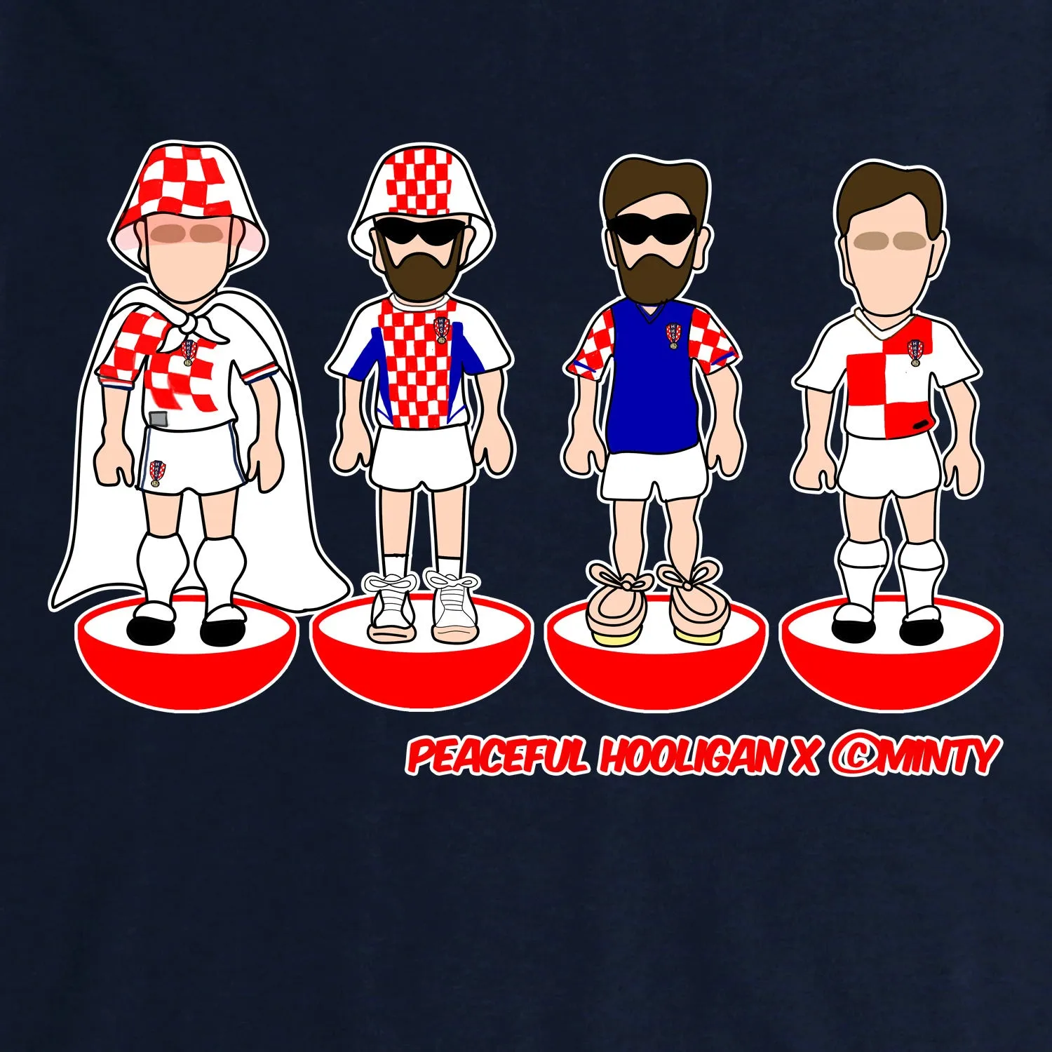 Croatia Subbuteo Hoodie Navy
