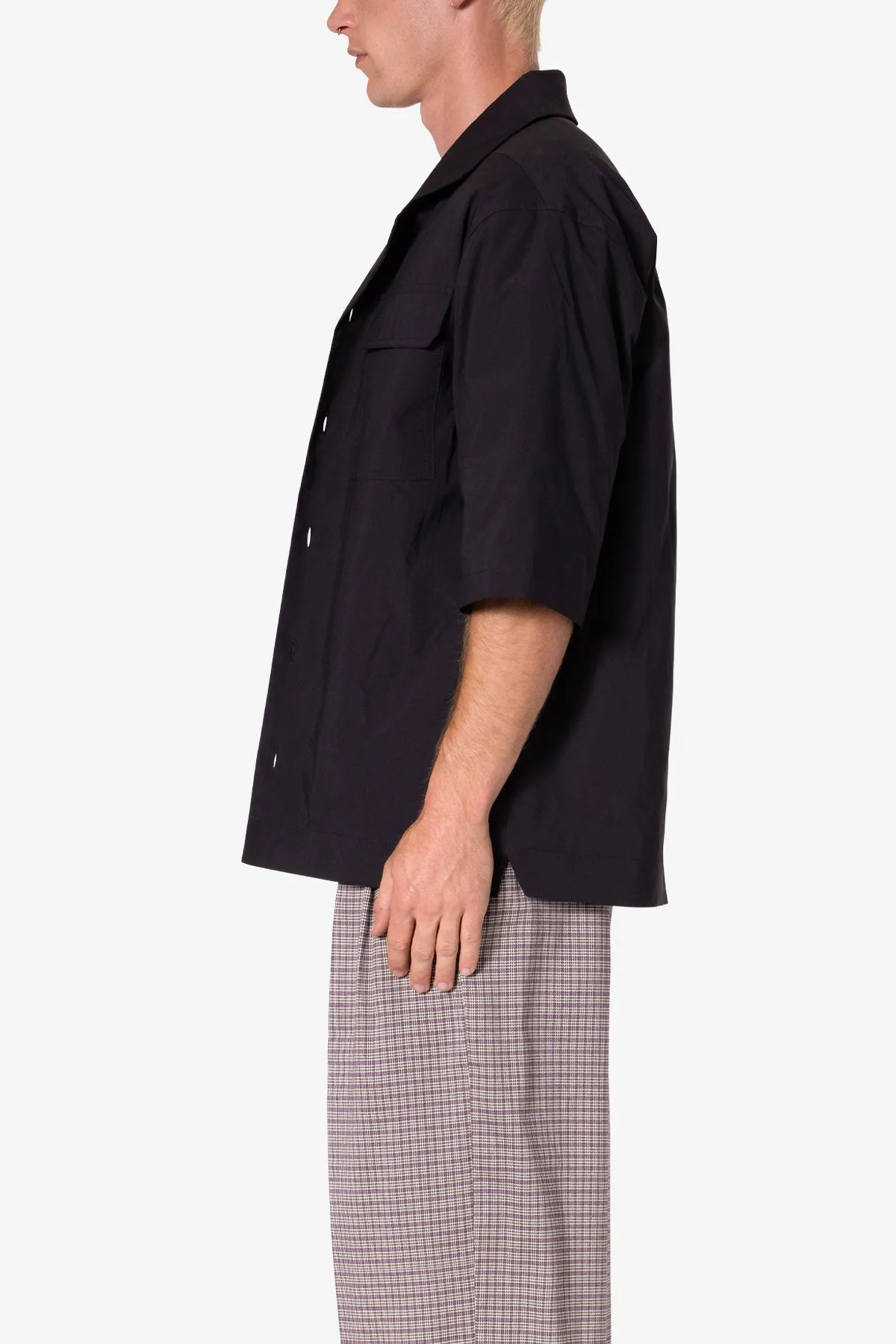 Cropped S/S Shirt - Black