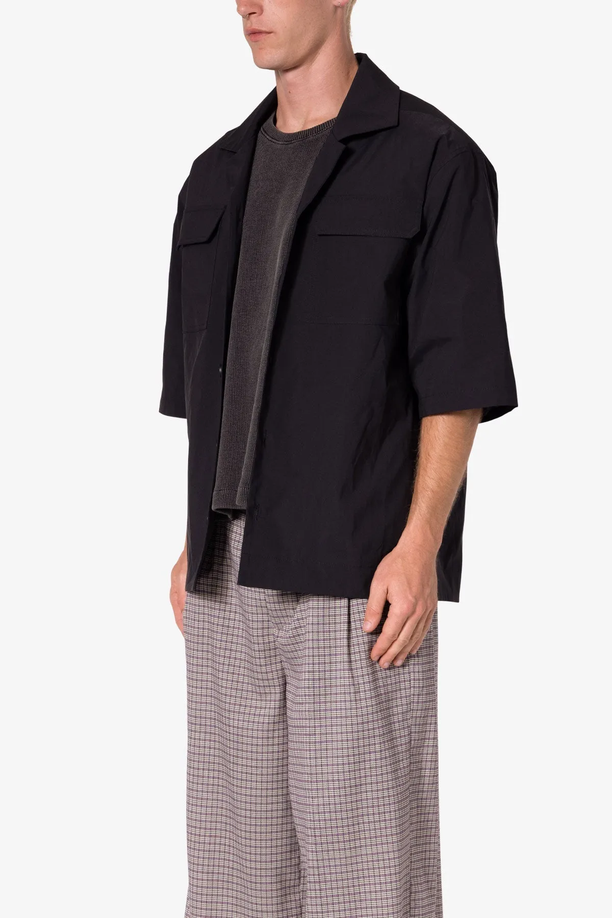 Cropped S/S Shirt - Black