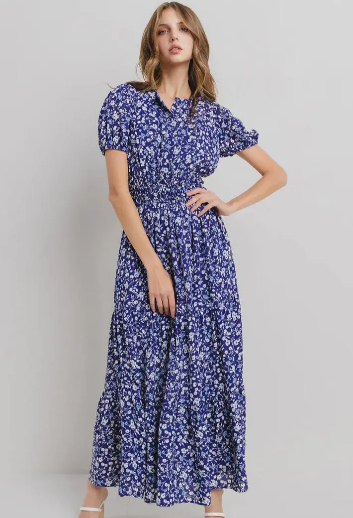 Dark Blue Wildflower Maxi