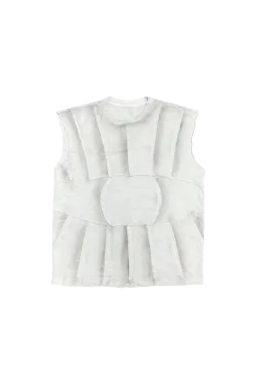 Destroyed Loose Printed Stitching Round Neck Vest