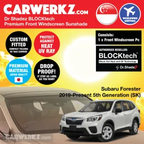 Dr Shadez BLOCKtech Premium Front Windscreen Foldable Sunshade for Subaru Forester 2019-2024 5th Generation (SK)