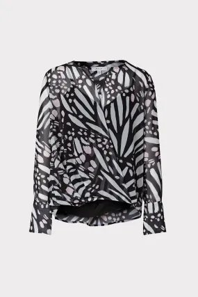 Elysa Graphic Butterfly Top