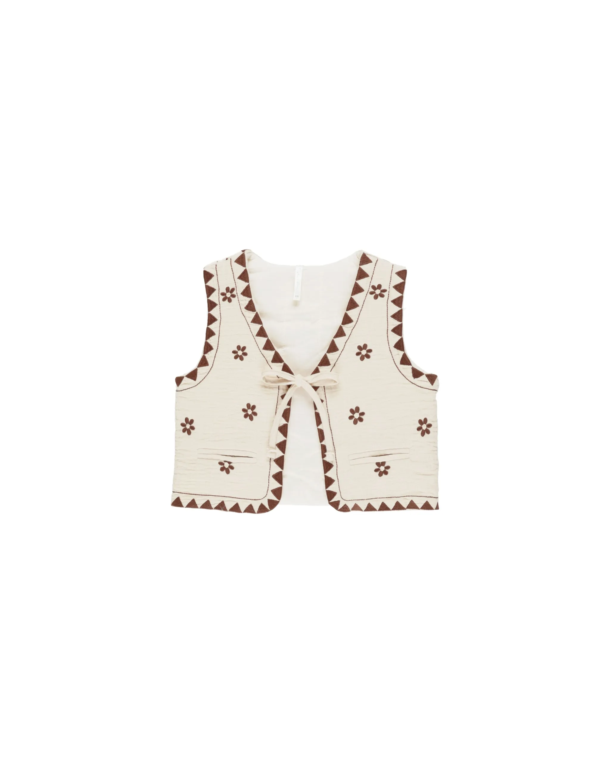 Embroidered Vest in Natural