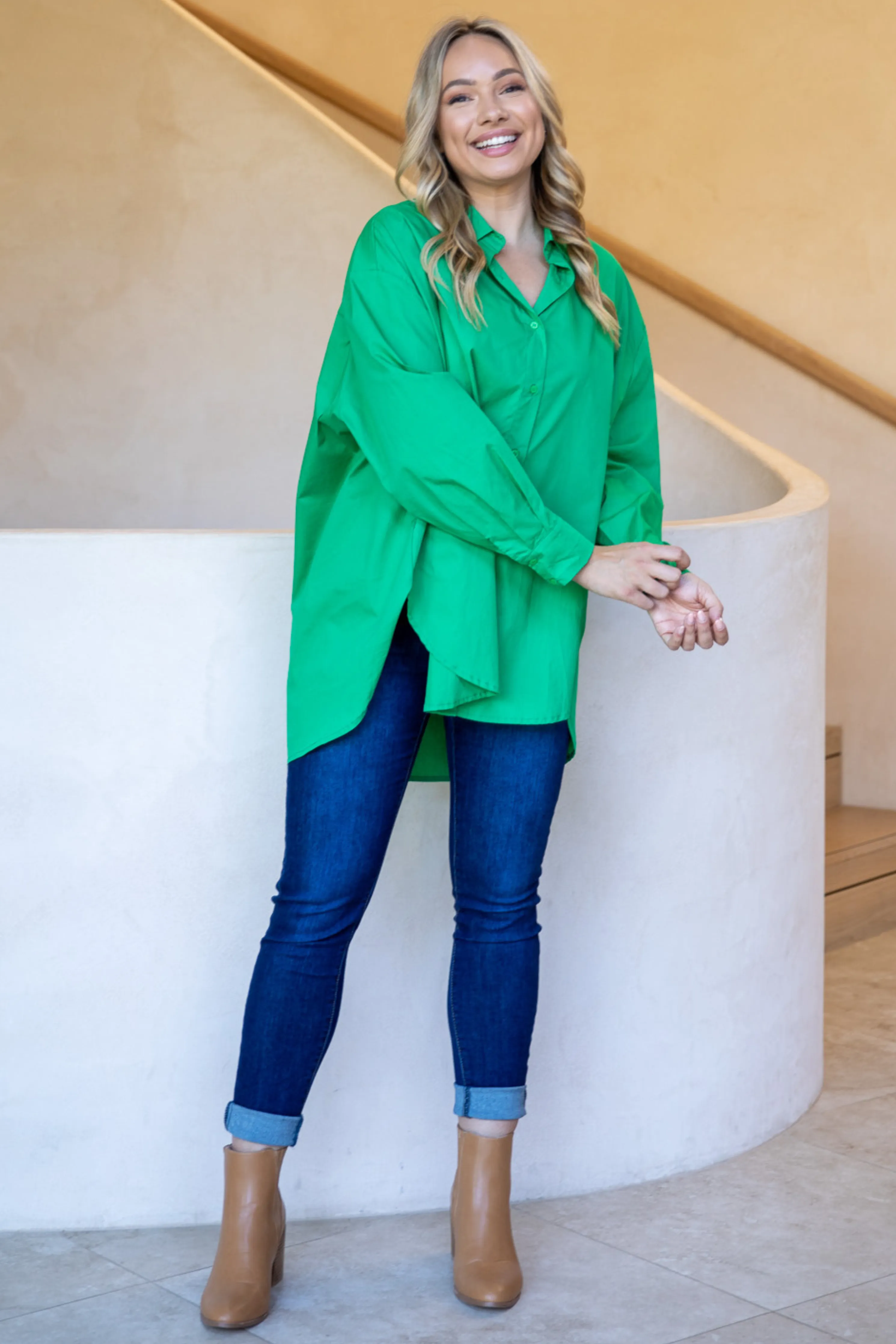 FINAL SALE Amore Shirt in Green