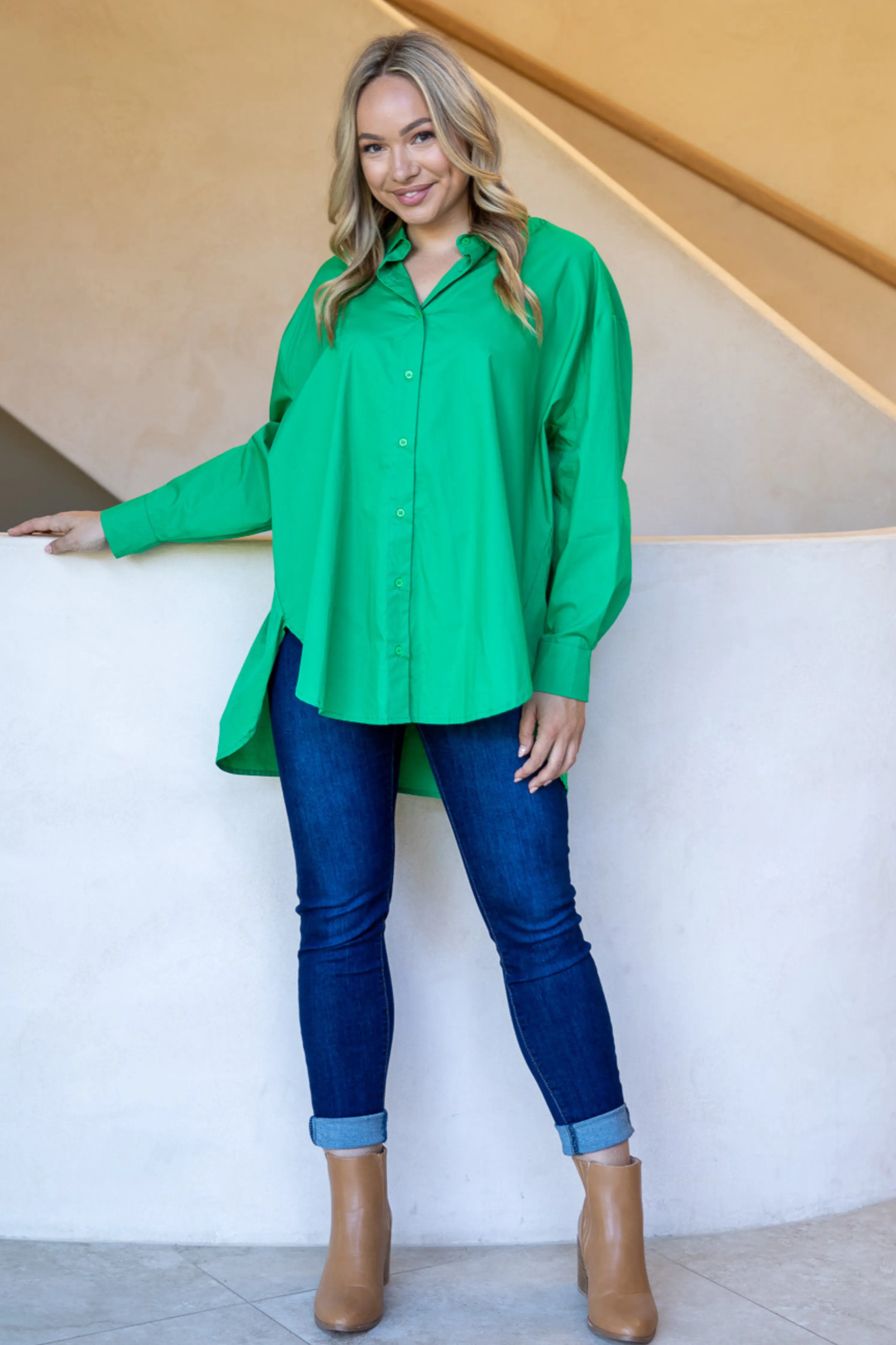 FINAL SALE Amore Shirt in Green